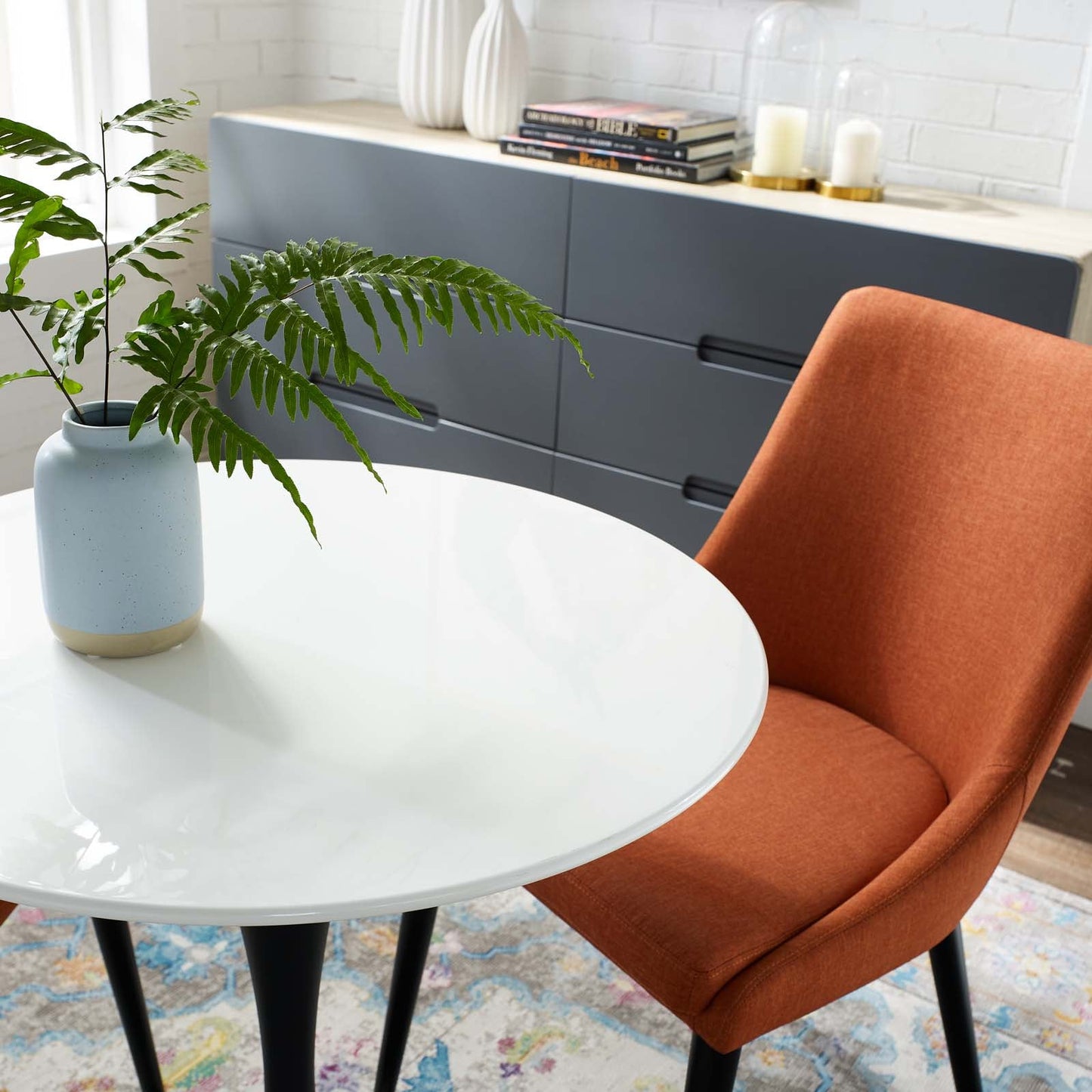 Lippa 28" Artificial Marble & Wood Dining Table Collection