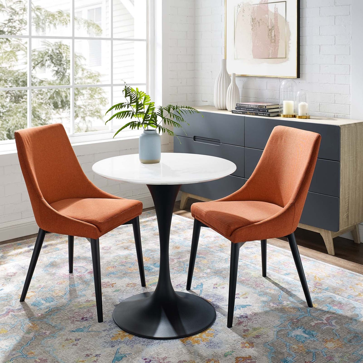 Lippa 28" Artificial Marble & Wood Dining Table Collection