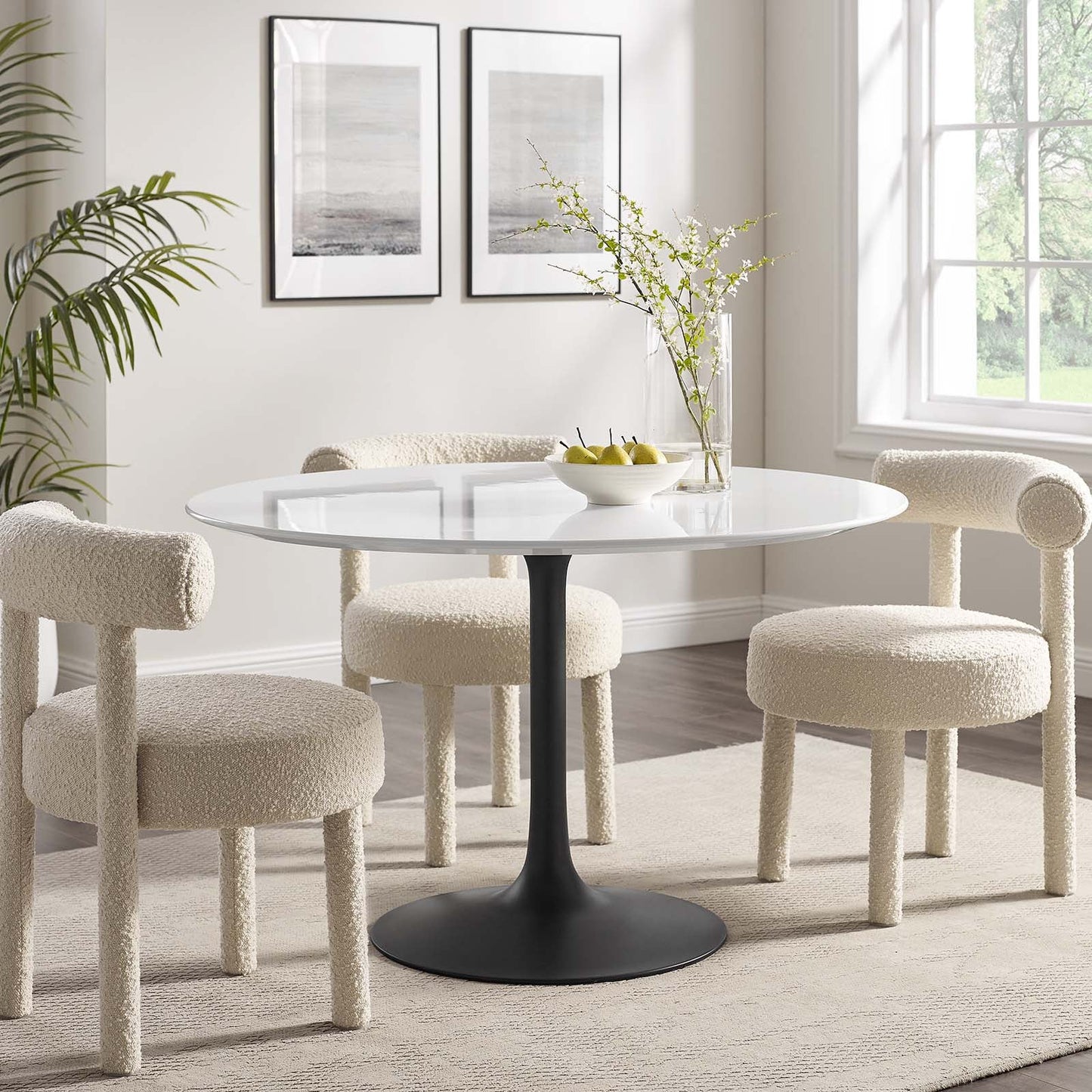 Lippa 48" Dining Table - Artificial Marble, Solid Wood & Metal Options by Modway