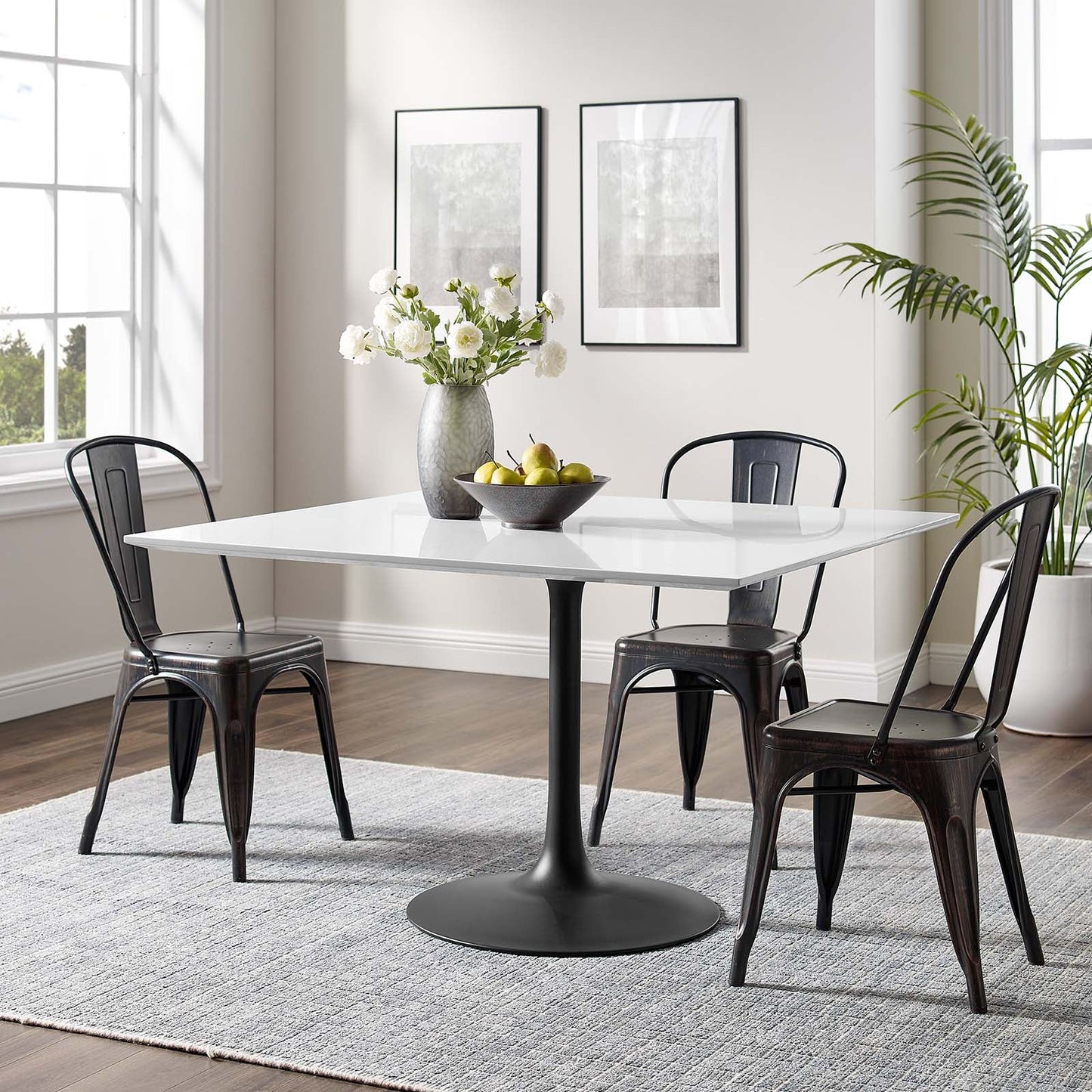 Lippa 48" Dining Table - Artificial Marble, Solid Wood & Metal Options by Modway