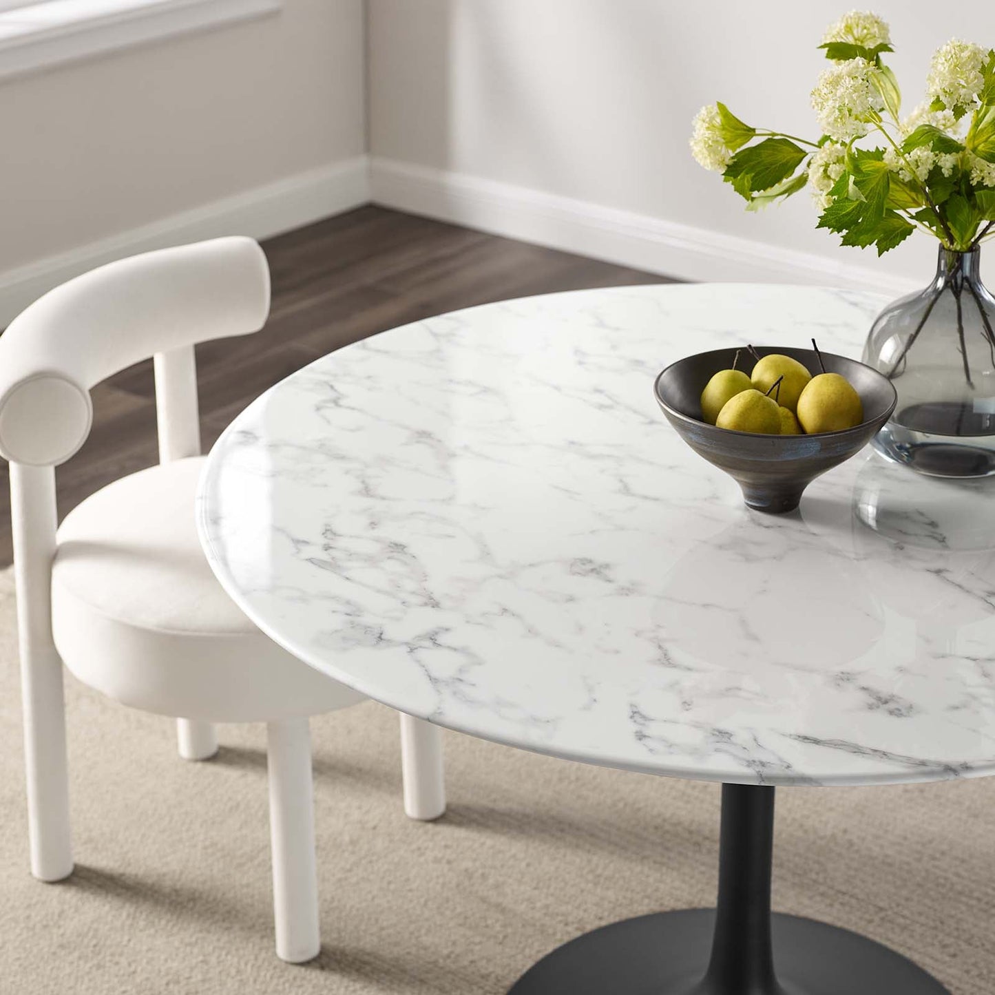 Lippa 48" Dining Table - Artificial Marble, Solid Wood & Metal Options by Modway