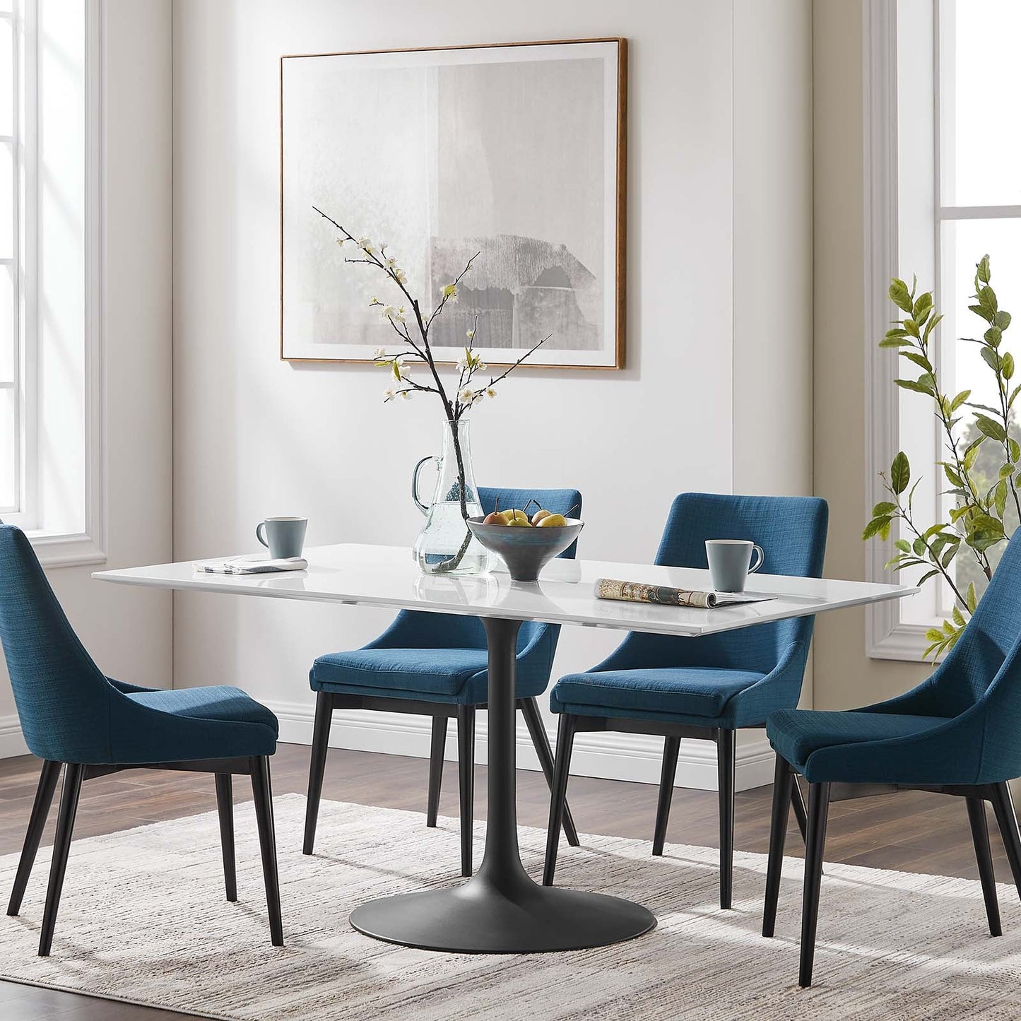 Lippa 60" Rectangle Dining Table - Wood and Metal Options Available