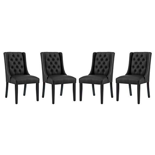 Baronet Dining Chair Vinyl Set of 4 Black EEI-3556-BLK