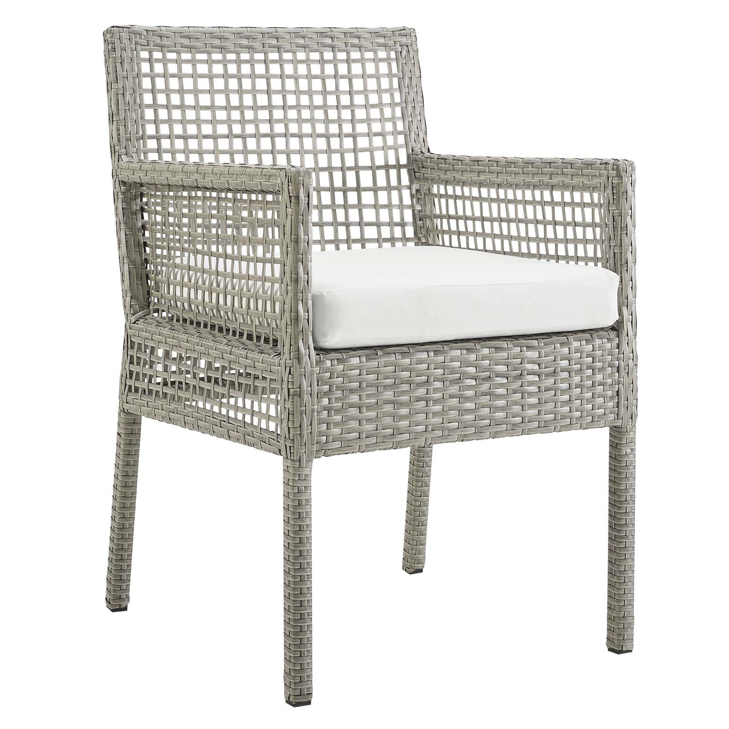 Aura Dining Armchair Outdoor Patio Wicker Rattan Set of 2 or 4 Gray