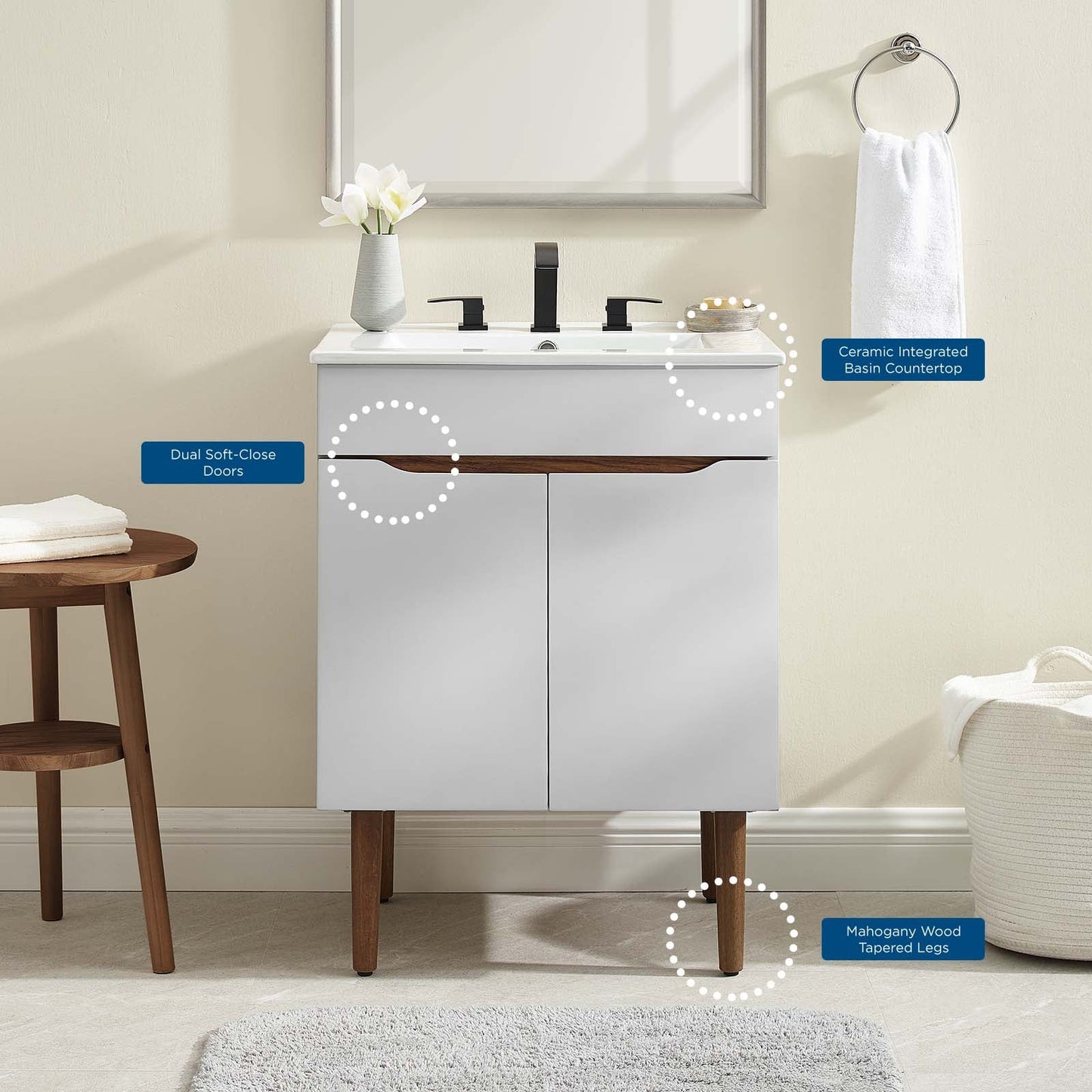 Harvest Bathroom Vanity Gray White EEI-3633-GRY-WHI