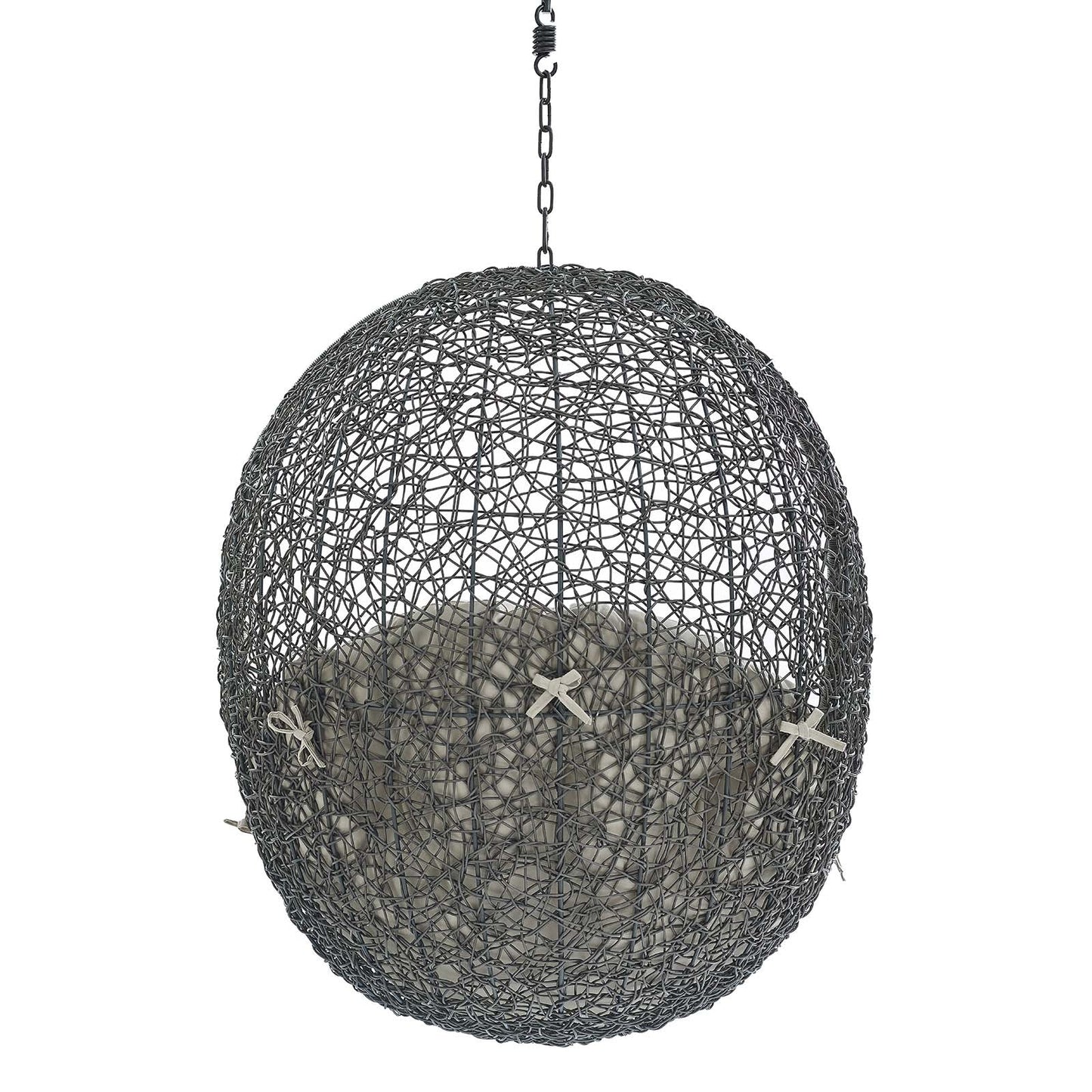 Hide Sunbrella® Fabric Swing Outdoor Patio Lounge Chair Without Stand Gray Beige EEI-3634-GRY-BEI