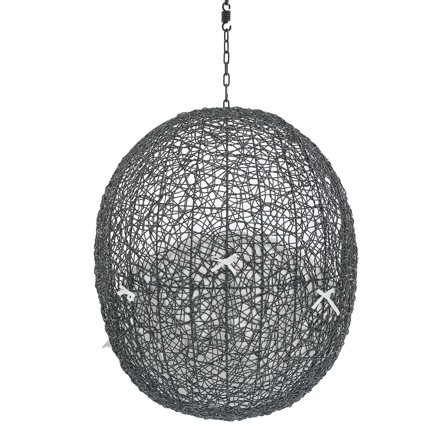 Hide Sunbrella® Fabric Swing Outdoor Patio Lounge Chair Without Stand Gray White EEI-3634-GRY-WHI