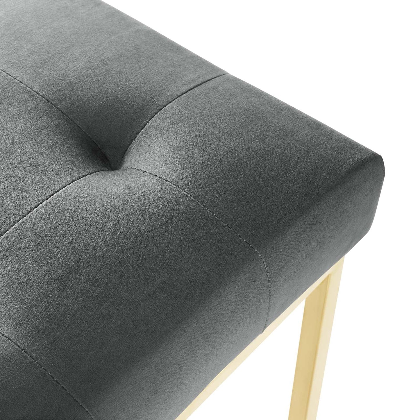 Privy Gold Stainless Steel Performance Velvet Dining Chair Gold Charcoal EEI-3744-GLD-CHA