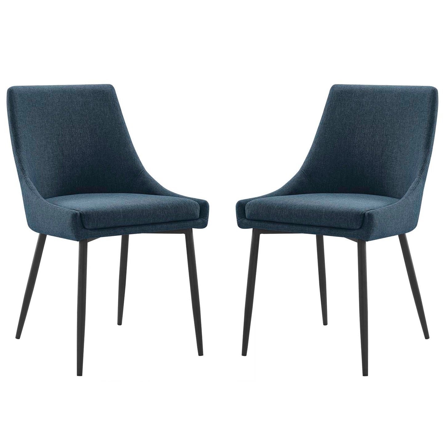 Viscount Upholstered Fabric Dining Chairs - Set of 2 Black Azure EEI-3809-BLK-AZU