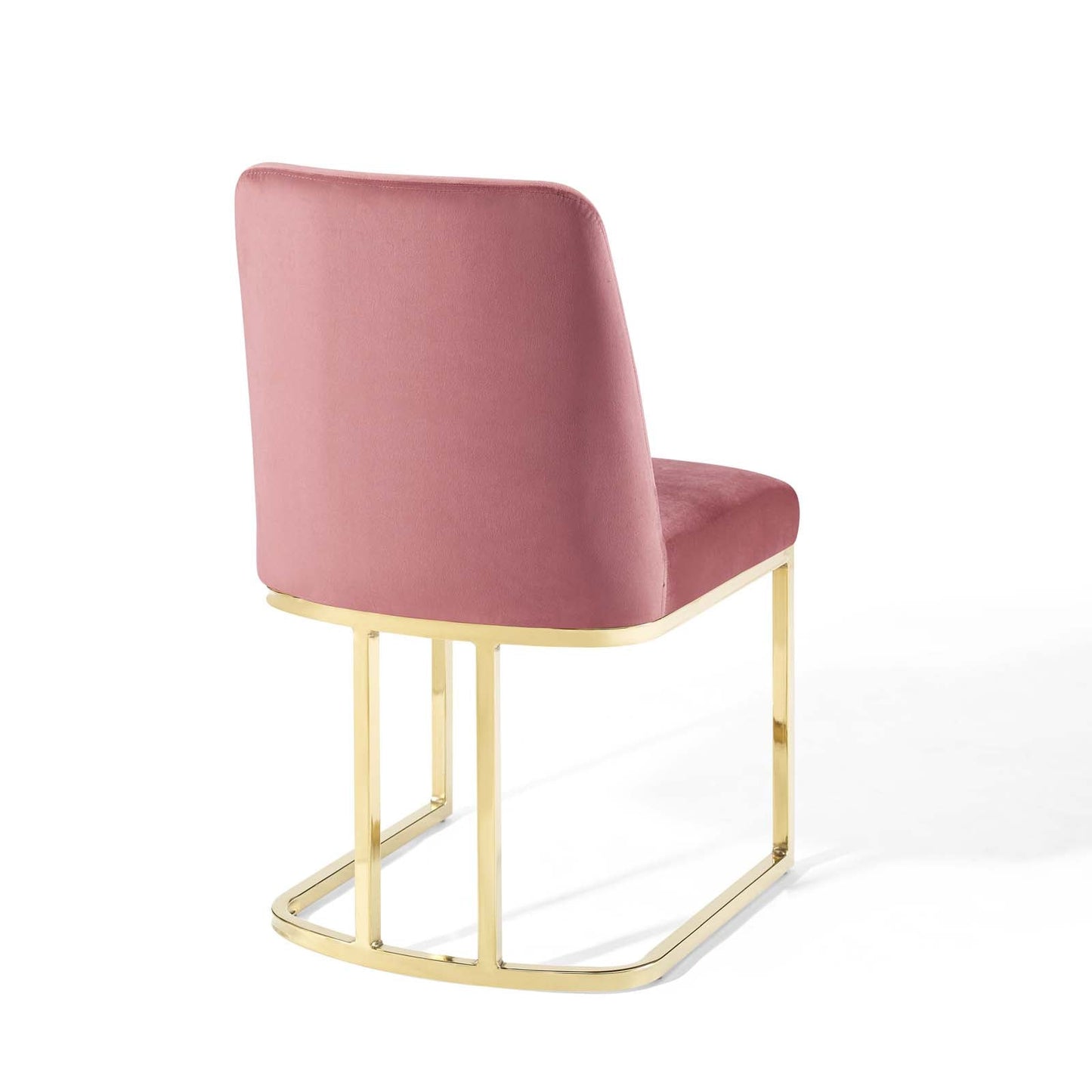 Amplify Sled Base Performance Velvet Dining Side Chair Gold Dusty Rose EEI-3810-GLD-DUS
