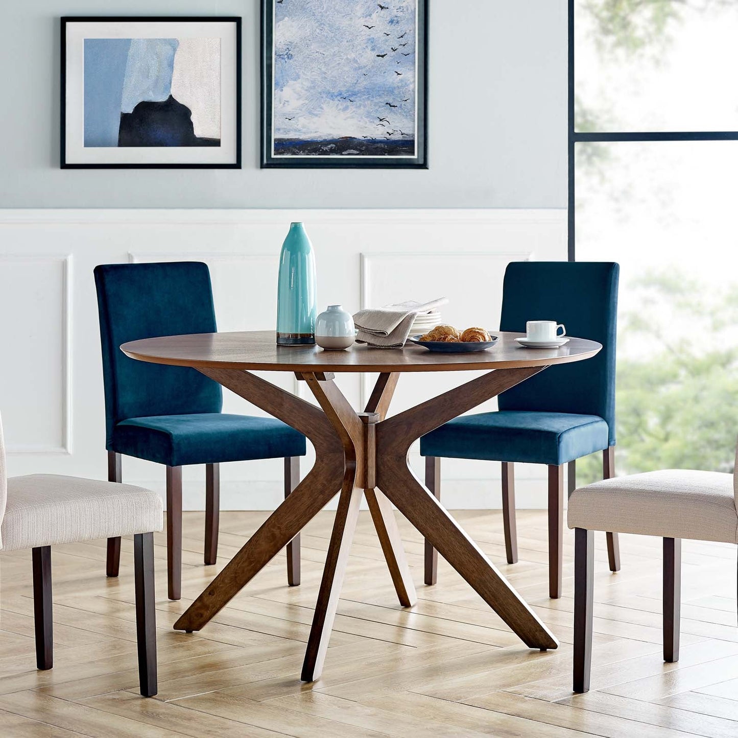 Crossroads Round and Oval Wood Dining Table by Modway