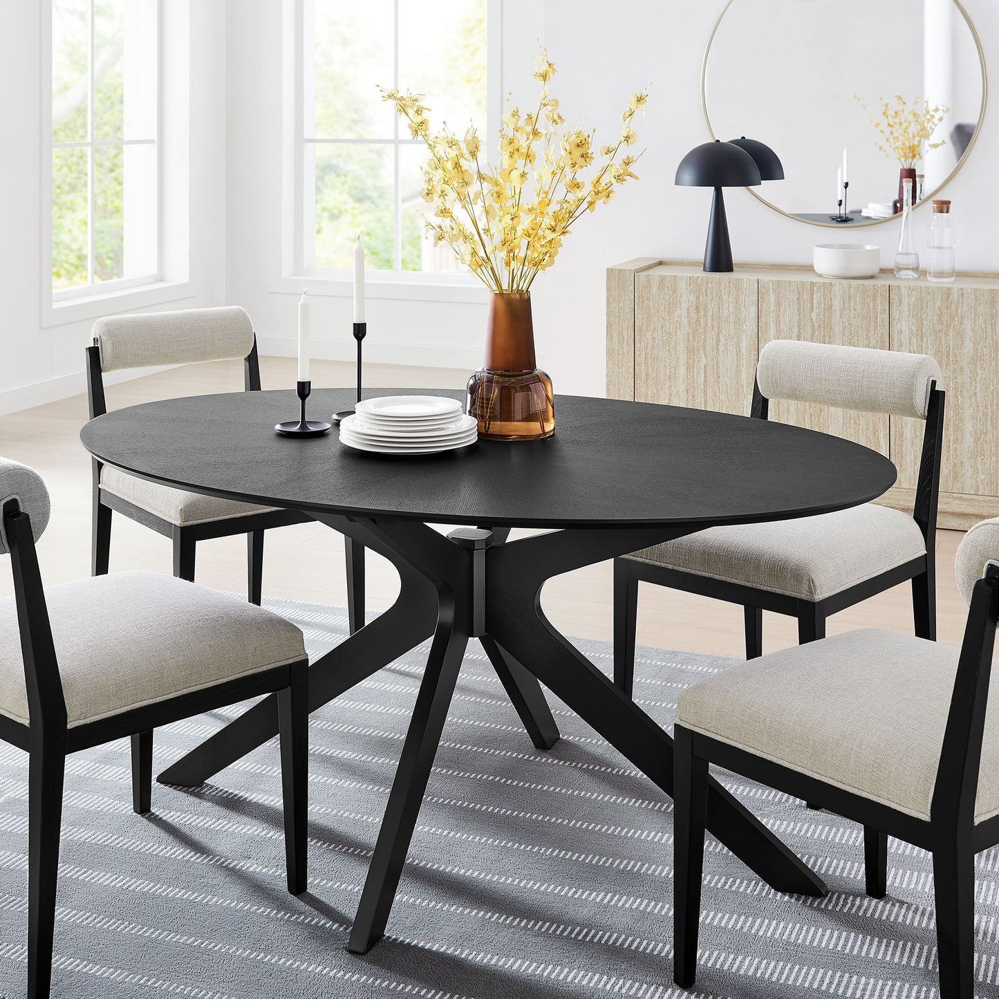 Crossroads Round and Oval Wood Dining Table by Modway