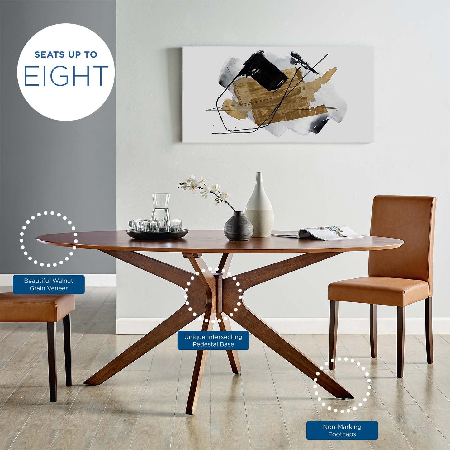 Crossroads Round and Oval Wood Dining Table by Modway
