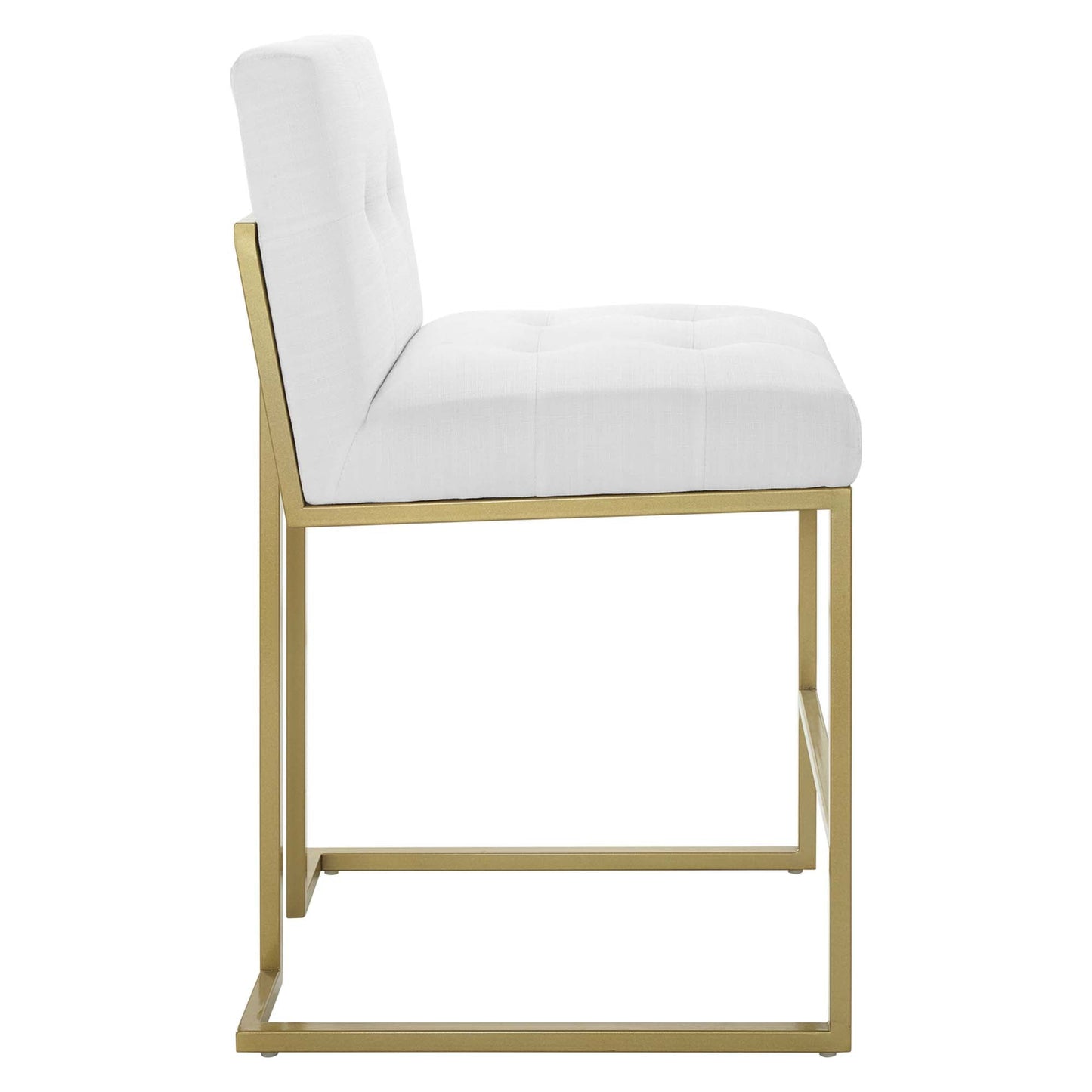 Privy Gold Stainless Steel Upholstered Fabric Counter Stool by Modway EEI-3852-GLD-WHI