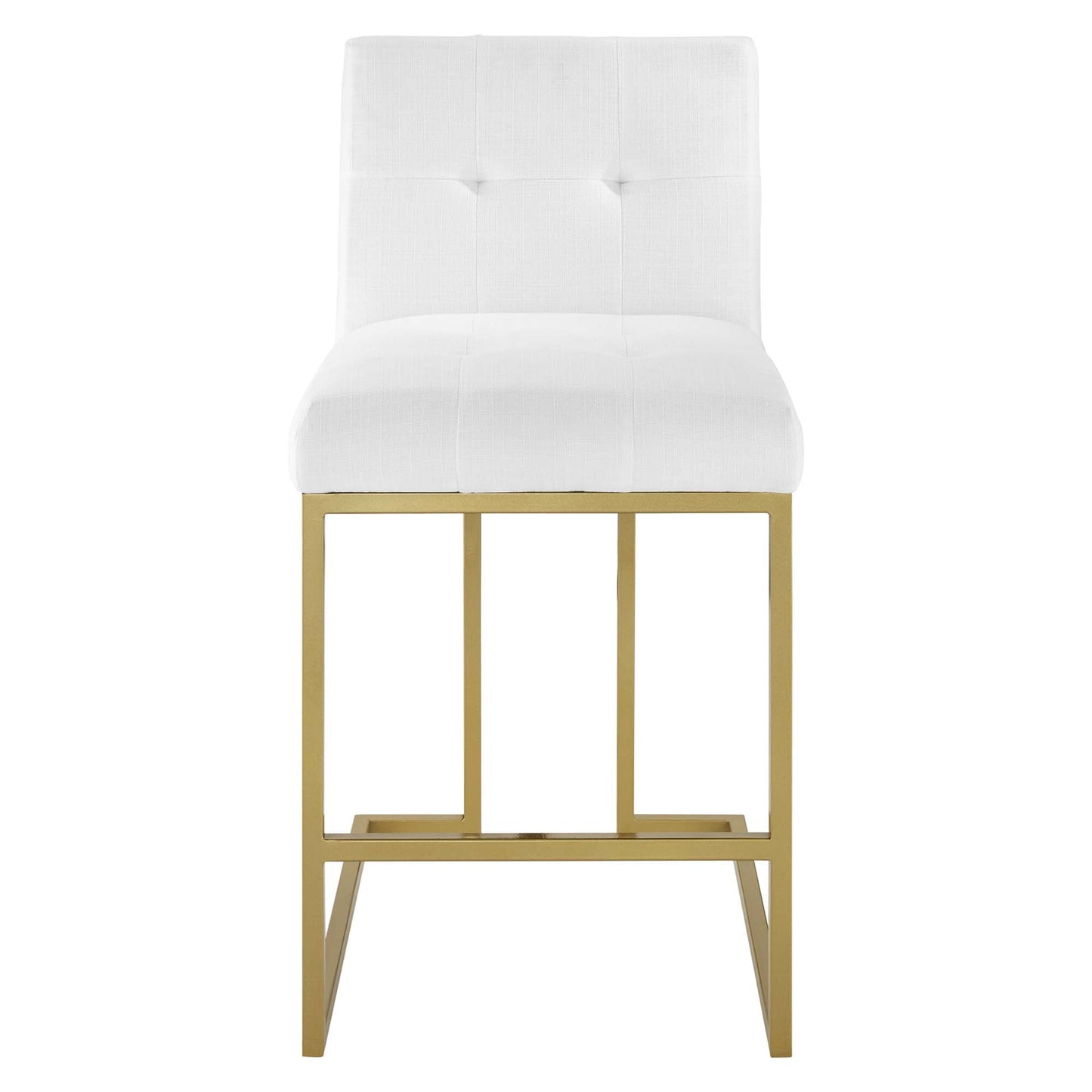 Privy Gold Stainless Steel Upholstered Fabric Counter Stool by Modway EEI-3852-GLD-WHI