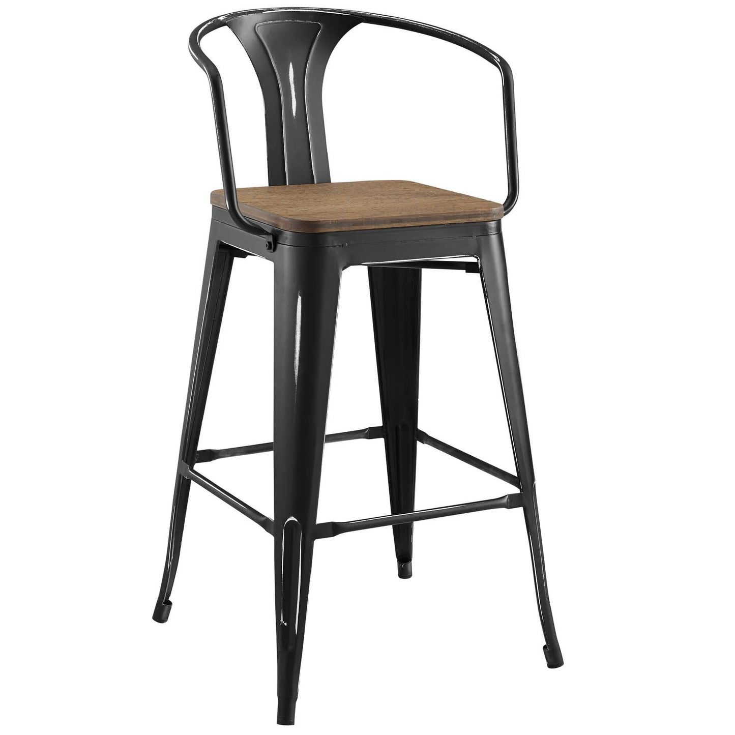 Promenade Bar Stool Set of 2 Black EEI-3954-BLK