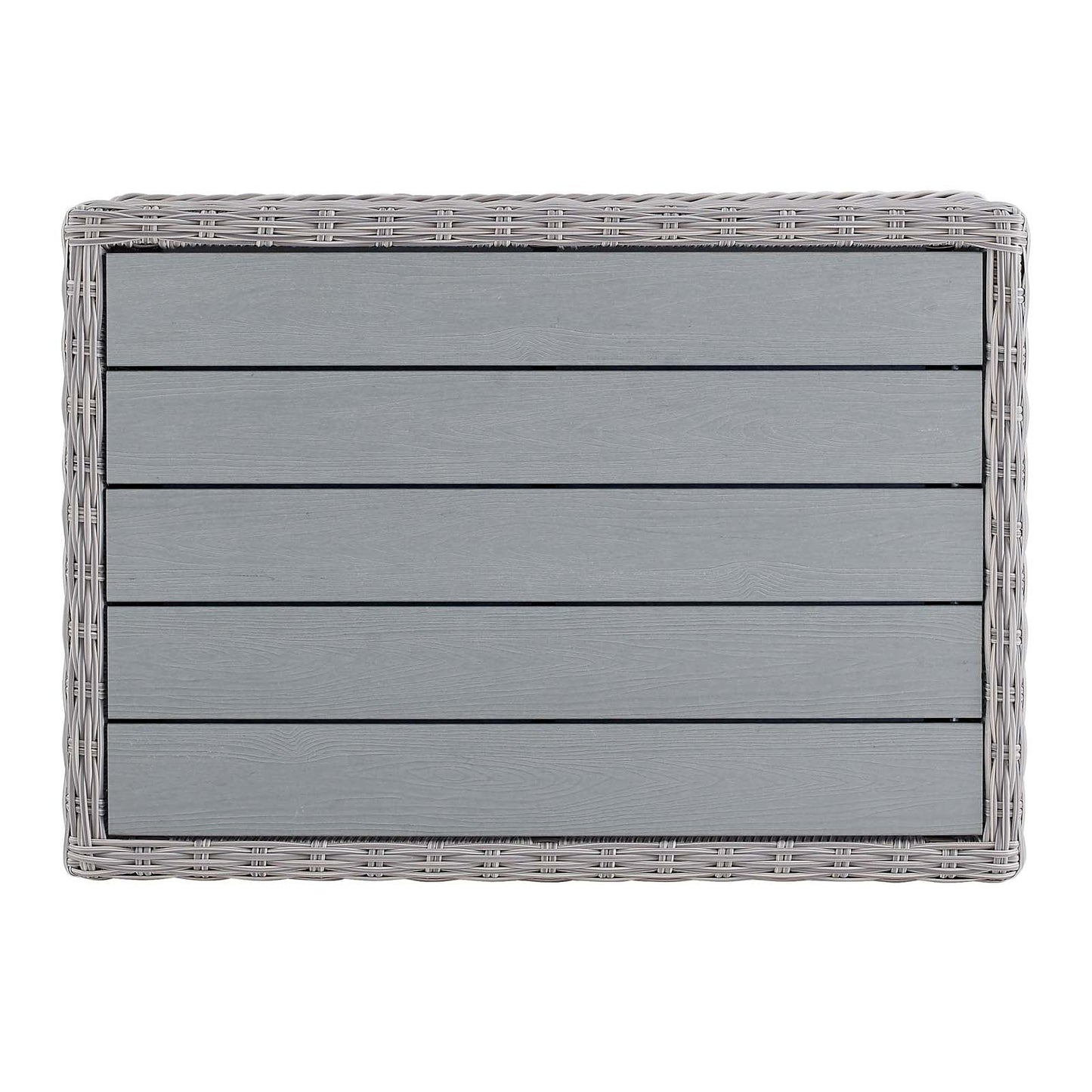 Conway 45" Outdoor Patio Wicker Rattan Coffee Table Light Gray EEI-3982-LGR