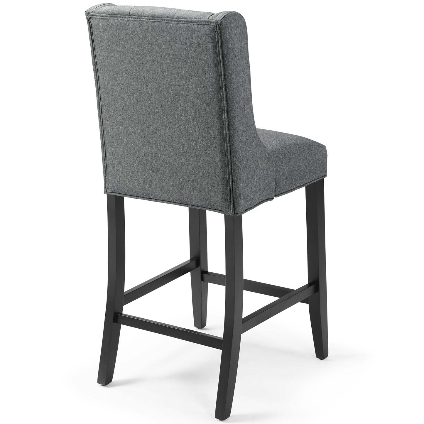 Baronet Counter Bar Stool Upholstered Fabric Set of 2 Gray EEI-4020-GRY