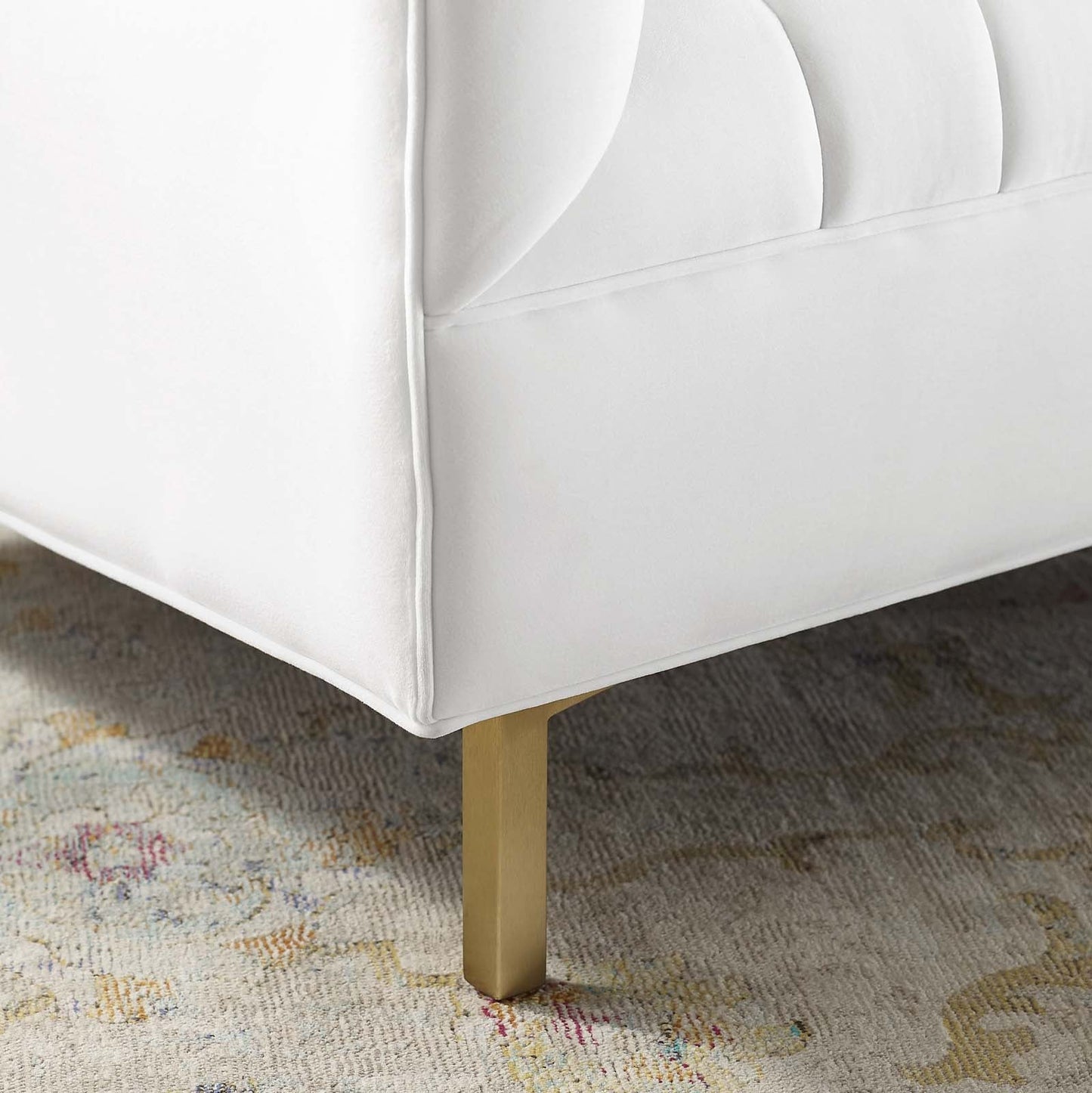 Shift Channel Tufted Performance Velvet Armchair White EEI-4130-WHI