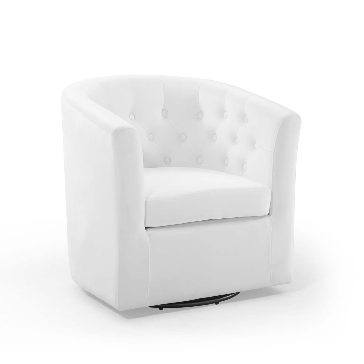 Prospect Tufted Performance Velvet Swivel Armchair White EEI-4138-WHI