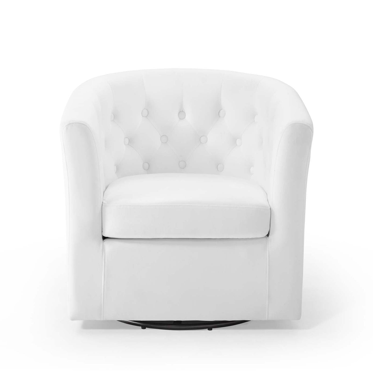 Prospect Tufted Performance Velvet Swivel Armchair White EEI-4138-WHI