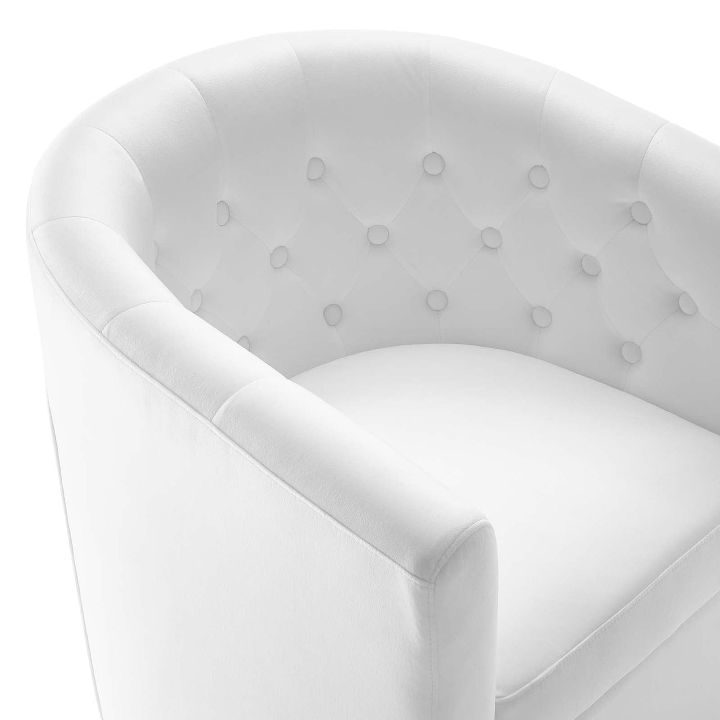 Prospect Tufted Performance Velvet Swivel Armchair White EEI-4138-WHI