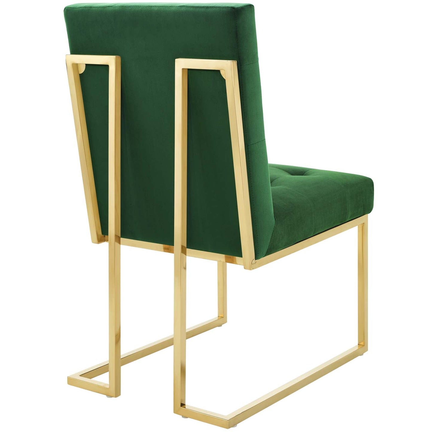 Privy Gold Stainless Steel Performance Velvet Dining Chair Set of 2 Gold Emerald EEI-4152-GLD-EME