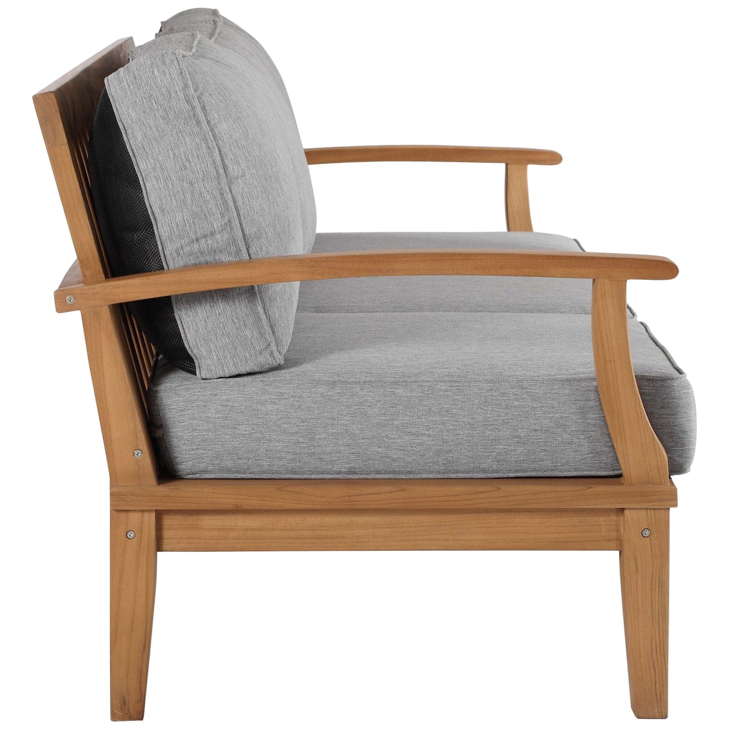 Marina Outdoor Patio Teak Sofa by Modway EEI-4176-NAT-GRY