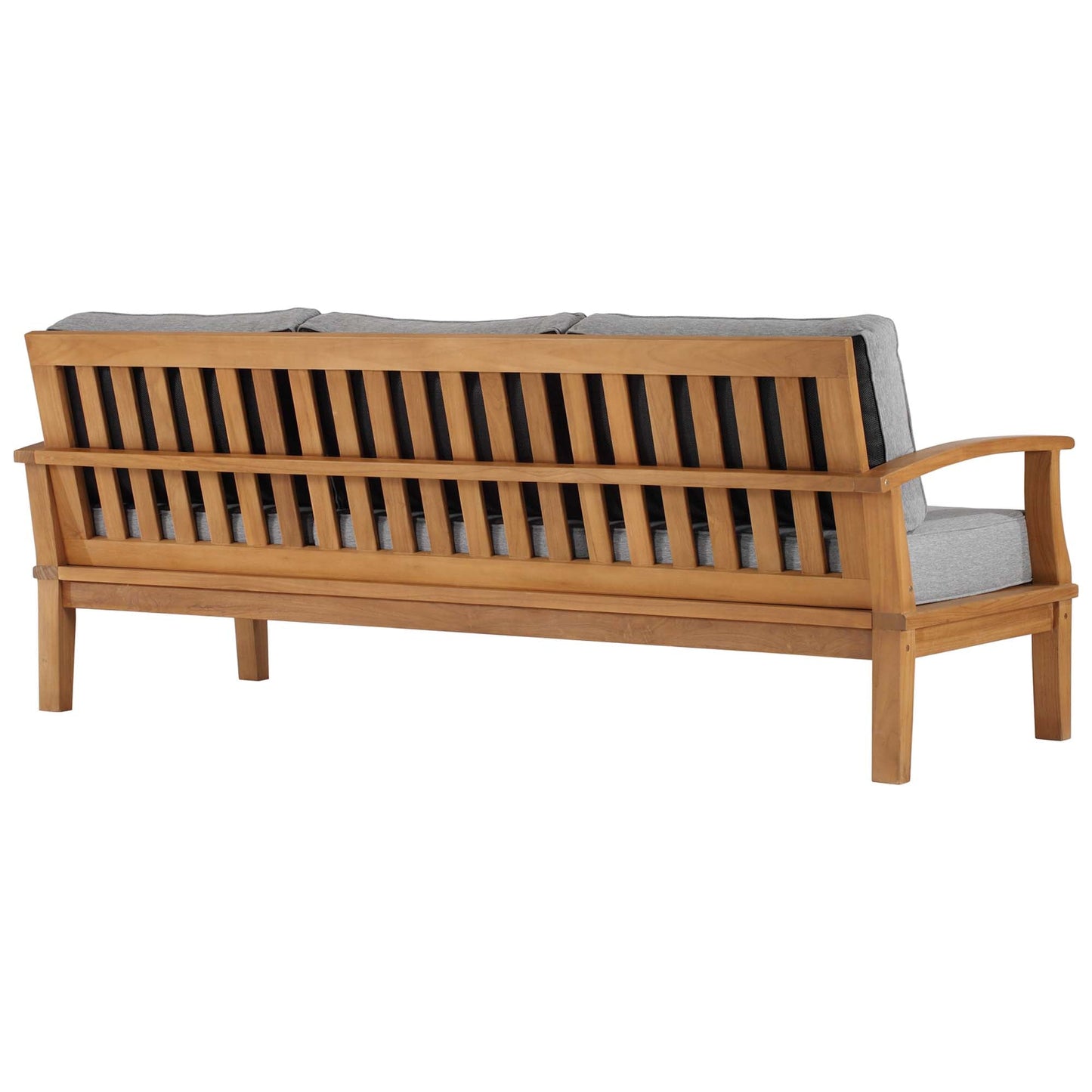 Marina Outdoor Patio Teak Sofa by Modway EEI-4176-NAT-GRY