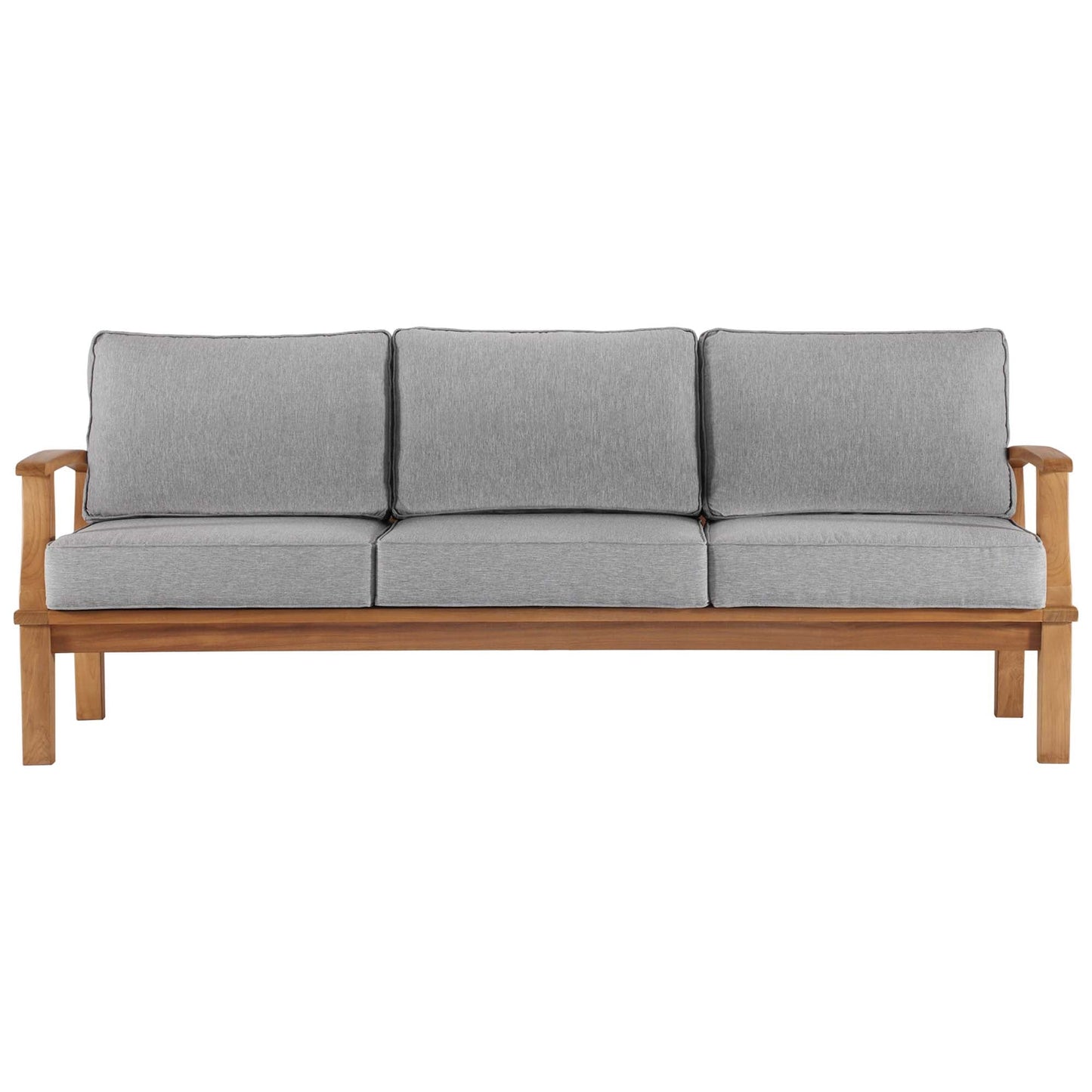 Marina Outdoor Patio Teak Sofa by Modway EEI-4176-NAT-GRY