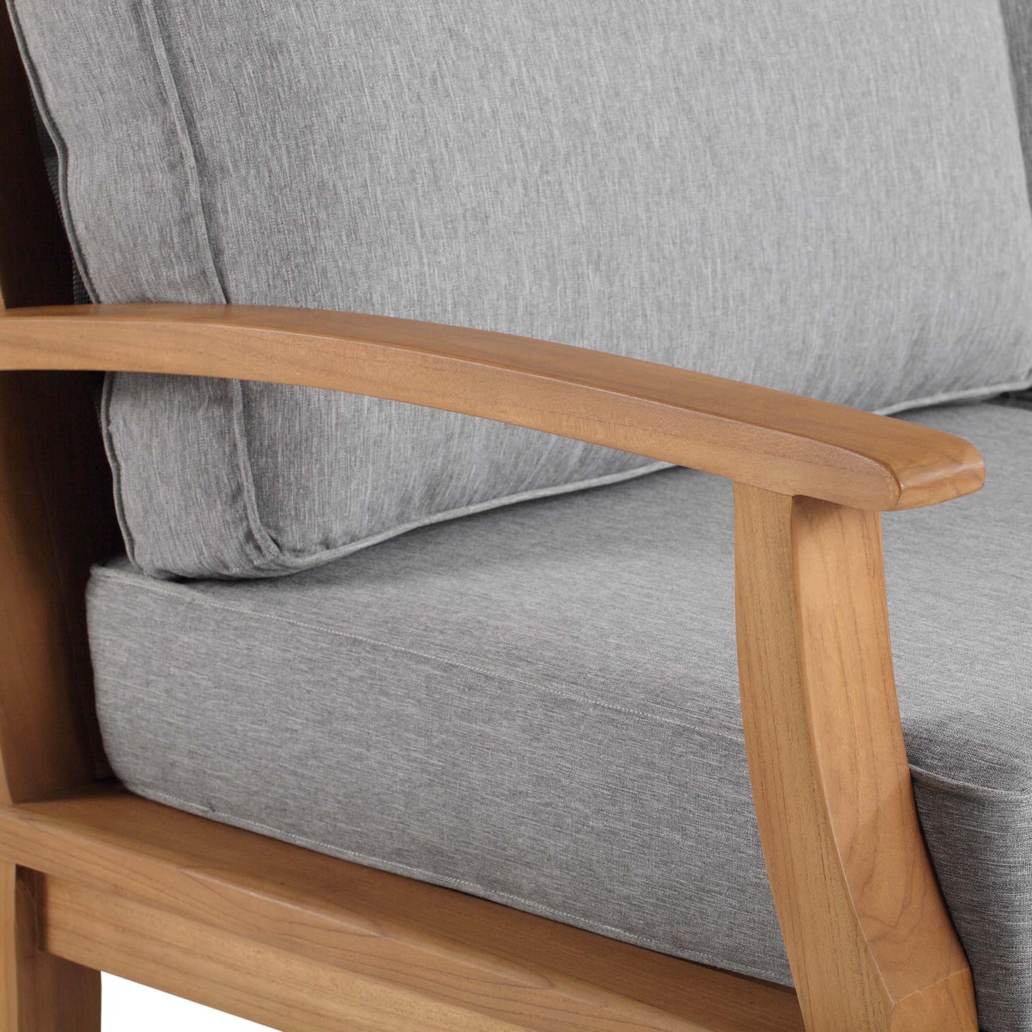 Marina Outdoor Patio Teak Sofa by Modway EEI-4176-NAT-GRY