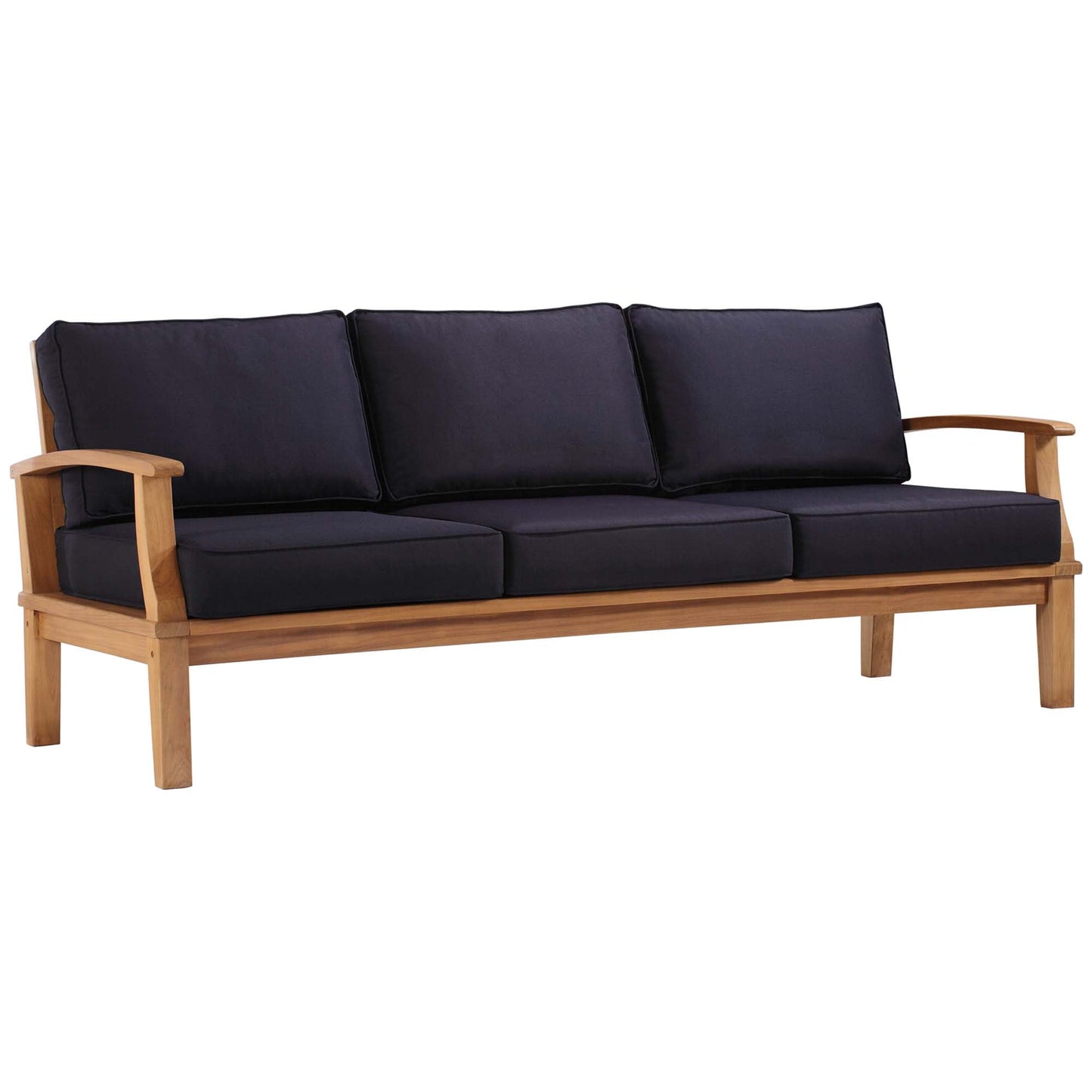 Marina Outdoor Patio Teak Sofa by Modway EEI-4176-NAT-NAV