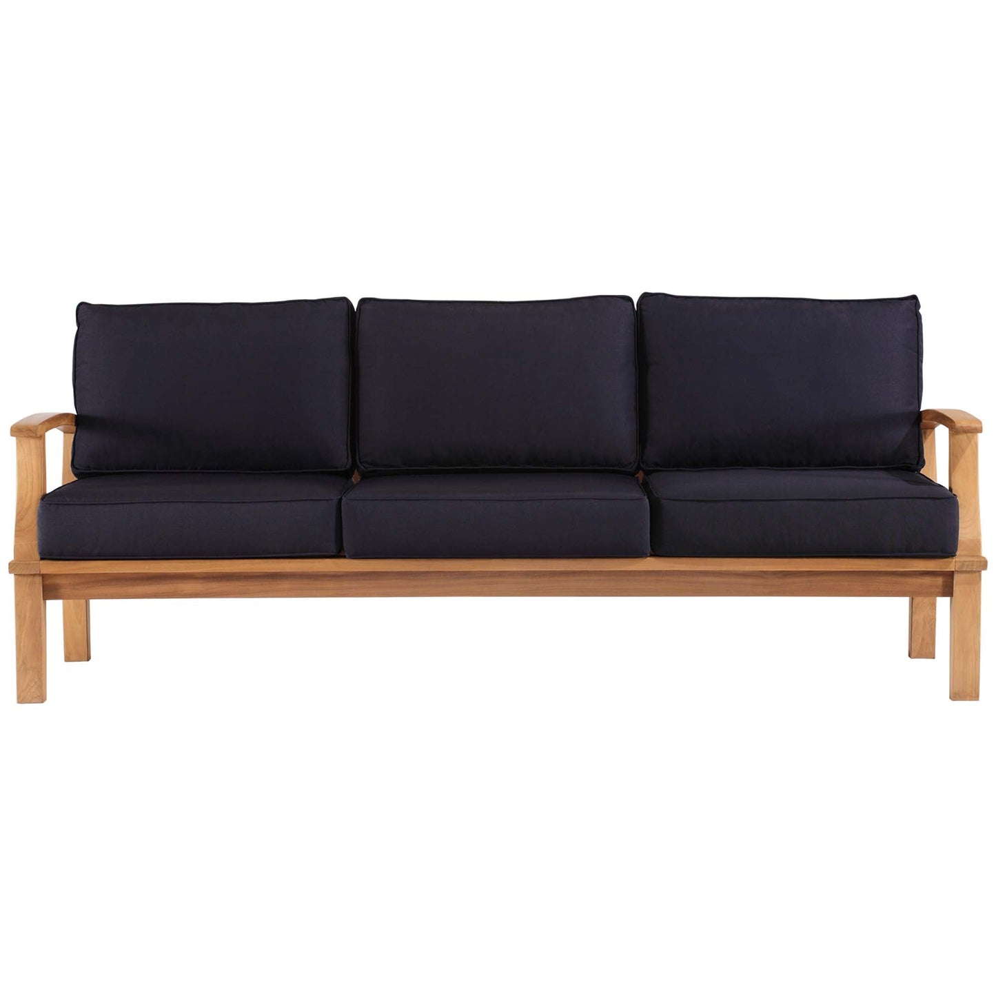 Marina Outdoor Patio Teak Sofa by Modway EEI-4176-NAT-NAV