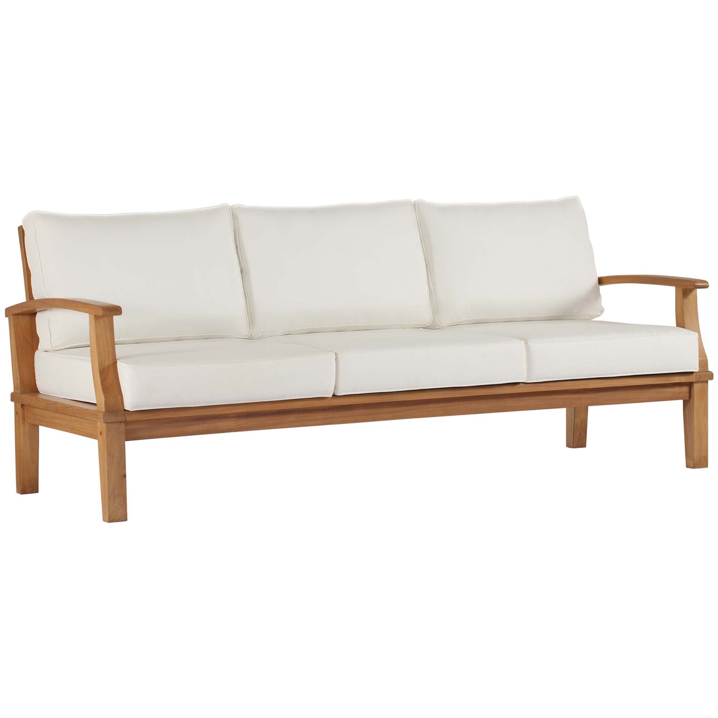 Marina Outdoor Patio Teak Sofa by Modway EEI-4176-NAT-WHI