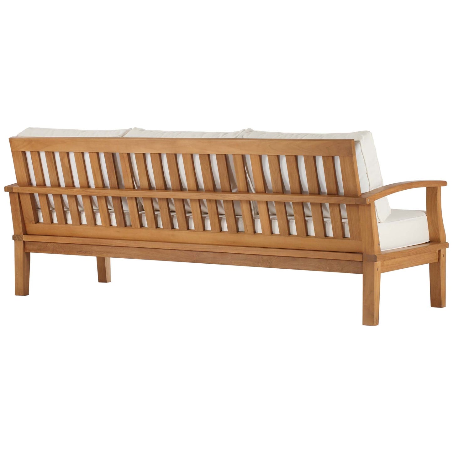 Marina Outdoor Patio Teak Sofa by Modway EEI-4176-NAT-WHI
