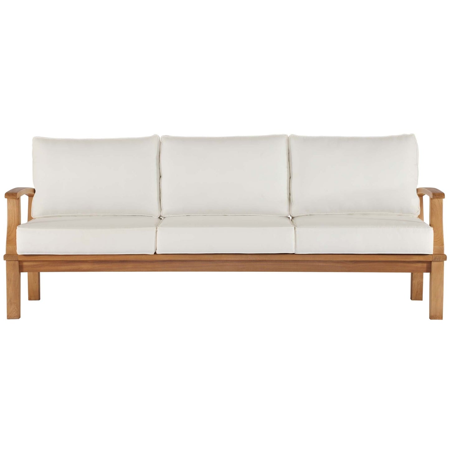 Marina Outdoor Patio Teak Sofa by Modway EEI-4176-NAT-WHI