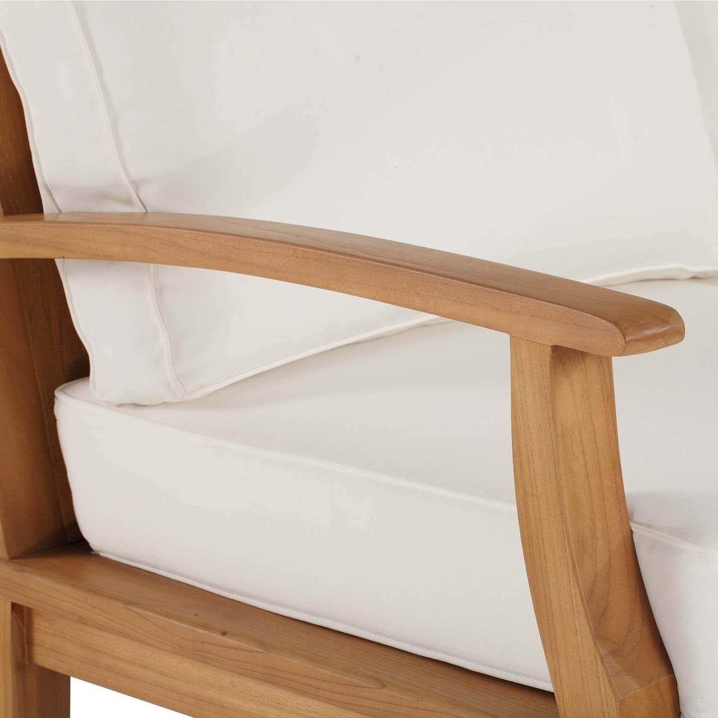 Marina Outdoor Patio Teak Sofa by Modway EEI-4176-NAT-WHI