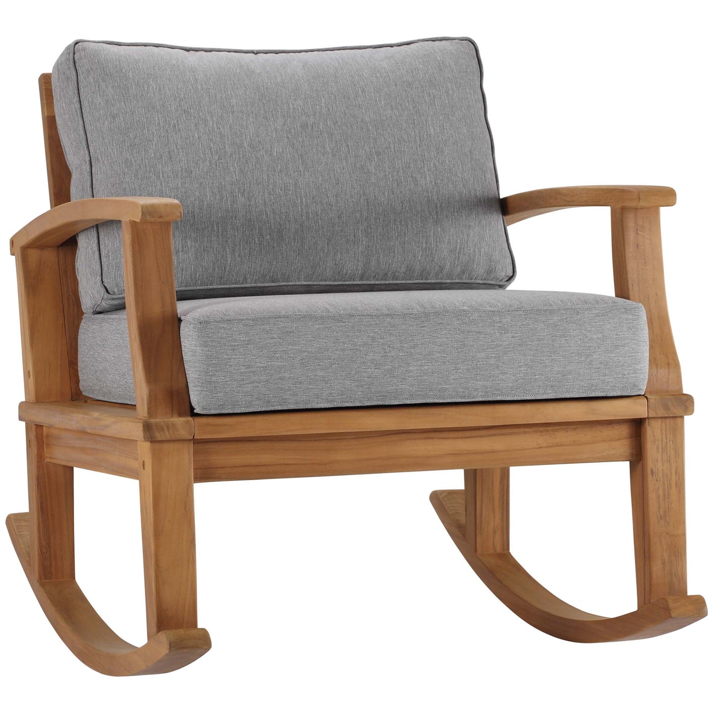 Marina Outdoor Patio Teak Rocking Chair by Modway EEI-4177-NAT-GRY