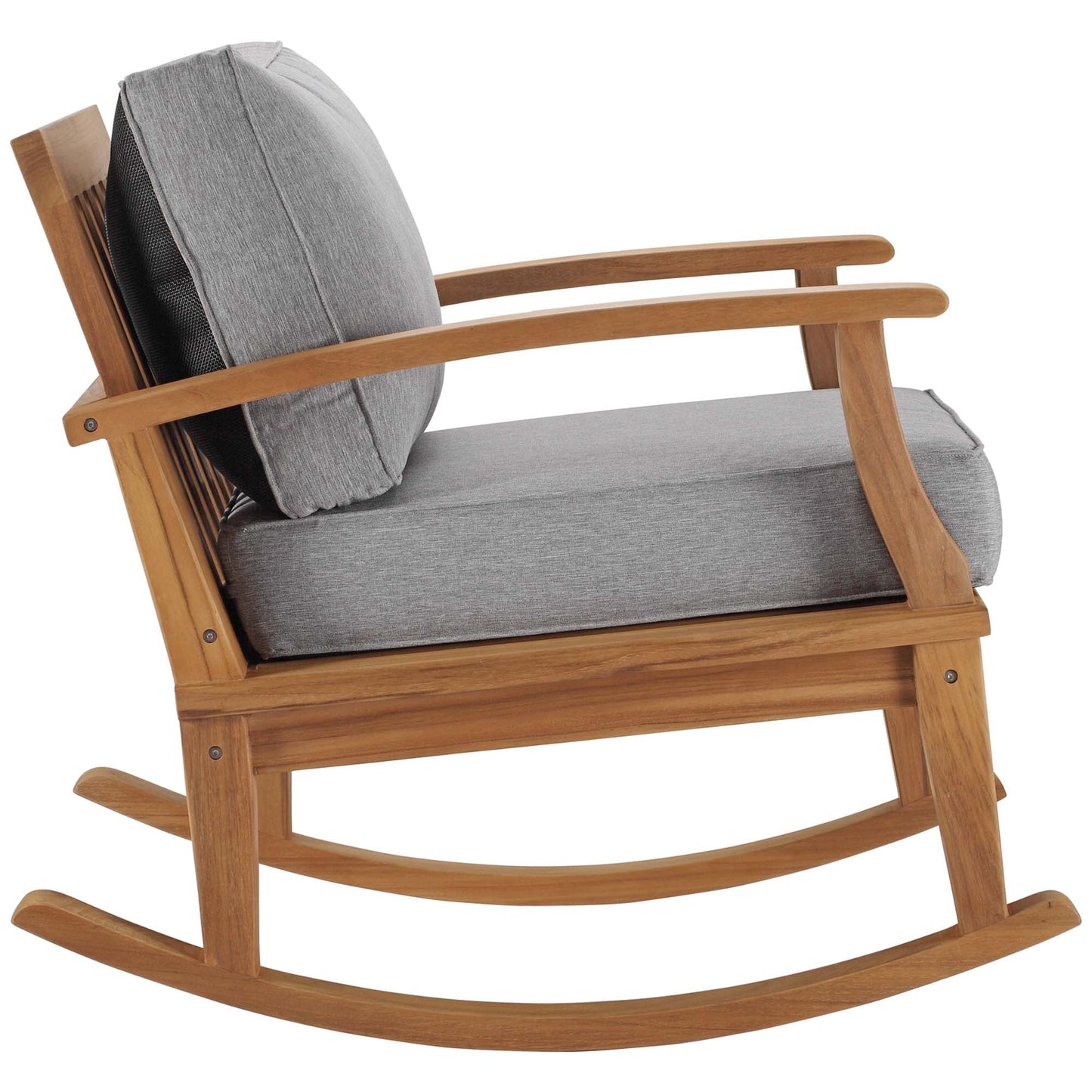 Marina Outdoor Patio Teak Rocking Chair by Modway EEI-4177-NAT-GRY