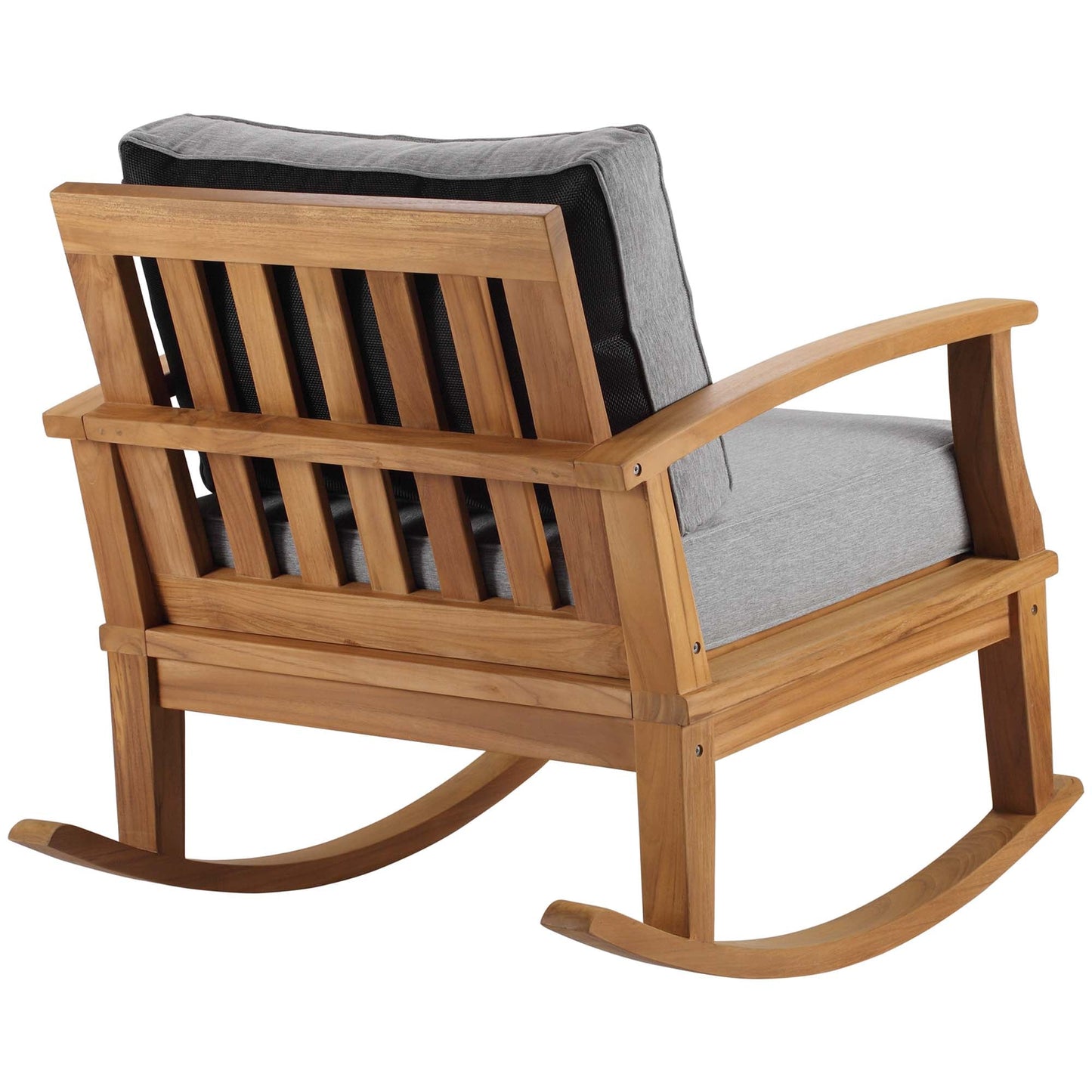 Marina Outdoor Patio Teak Rocking Chair by Modway EEI-4177-NAT-GRY