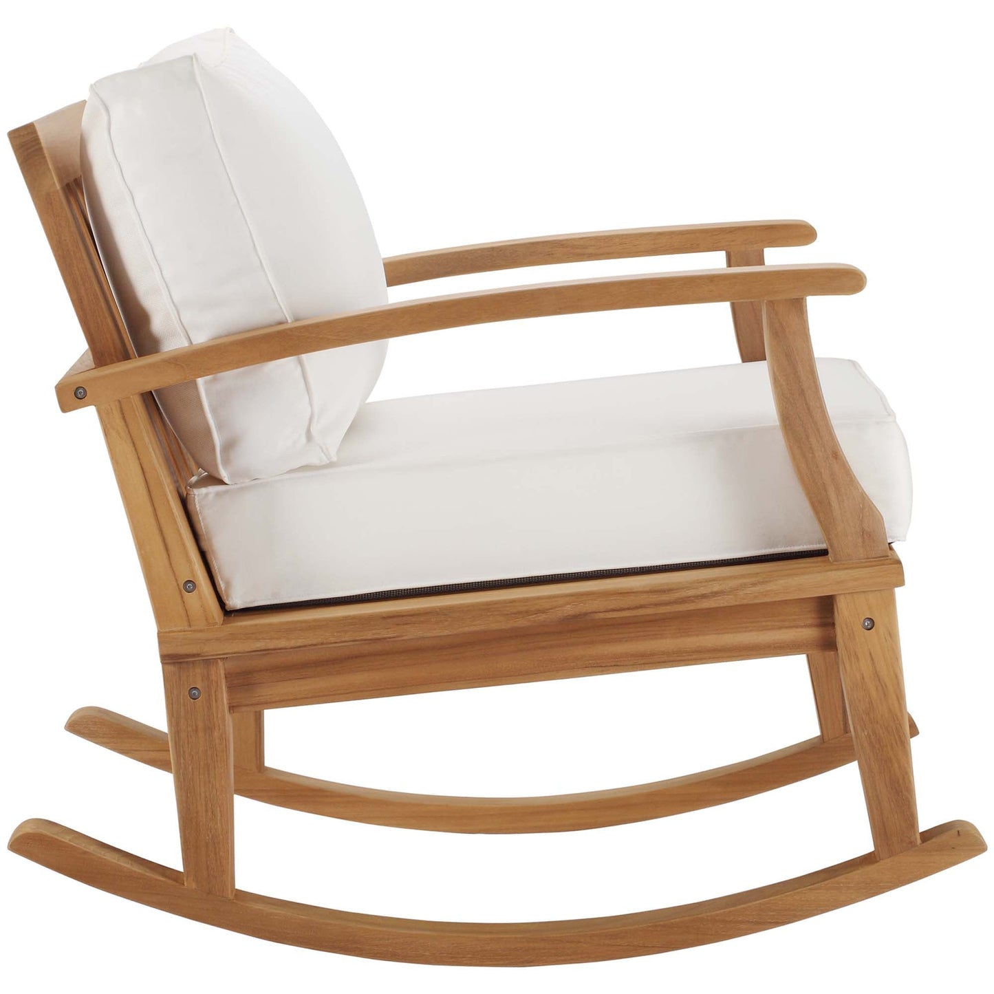 Marina Outdoor Patio Teak Rocking Chair by Modway EEI-4177-NAT-WHI