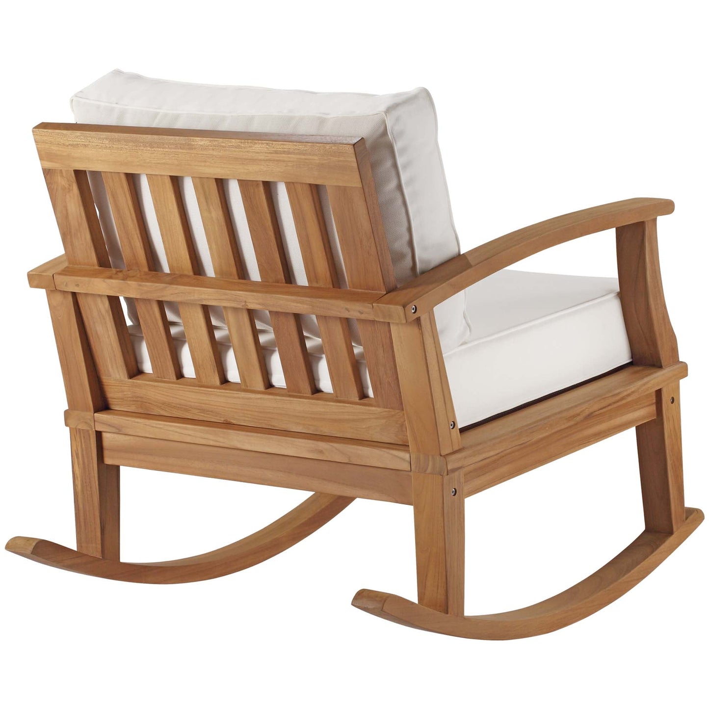 Marina Outdoor Patio Teak Rocking Chair by Modway EEI-4177-NAT-WHI