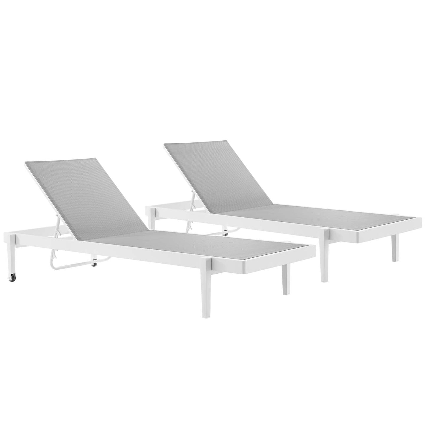 Charleston Outdoor Patio Aluminum Chaise Lounge Chair Set