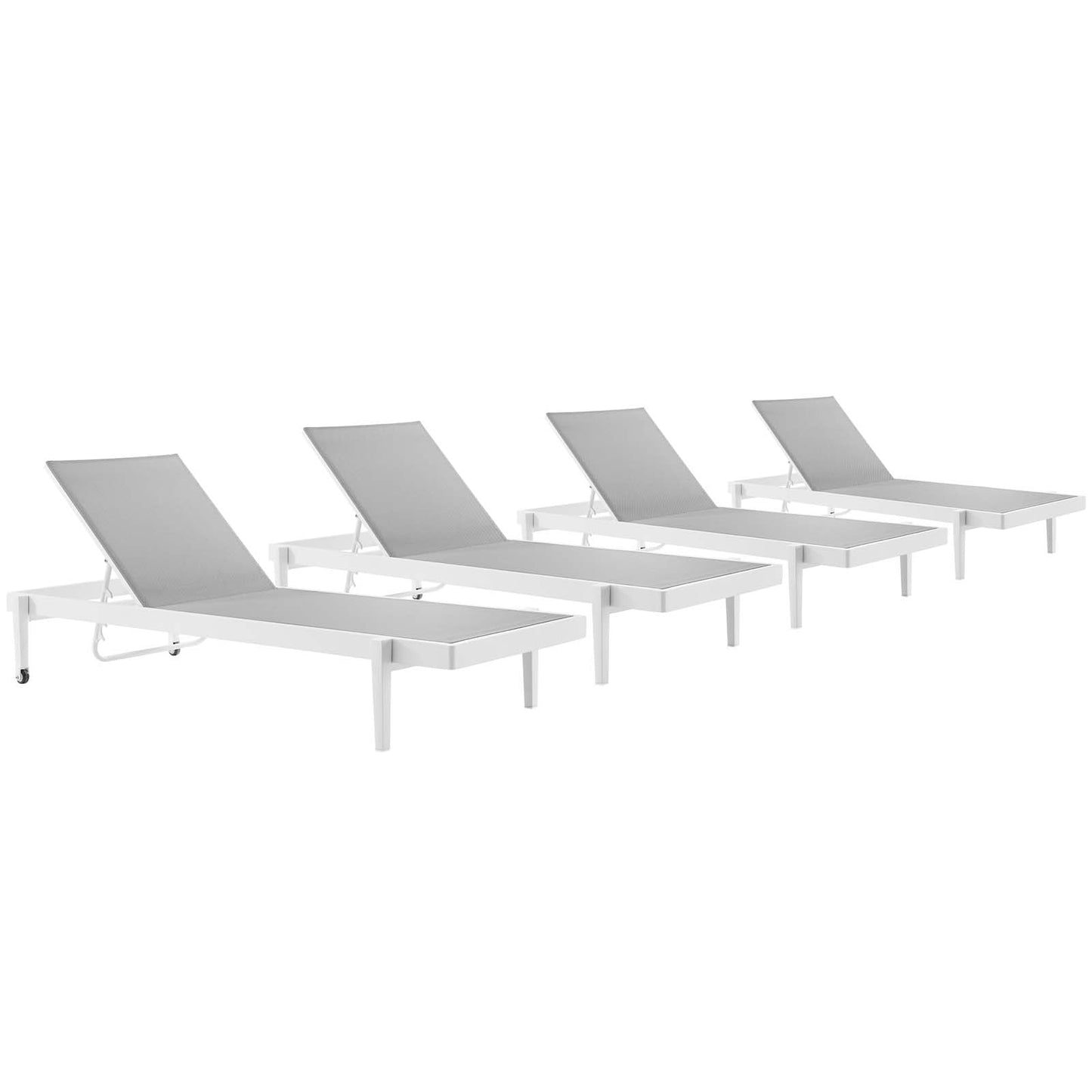 Charleston Outdoor Patio Aluminum Chaise Lounge Chair Set