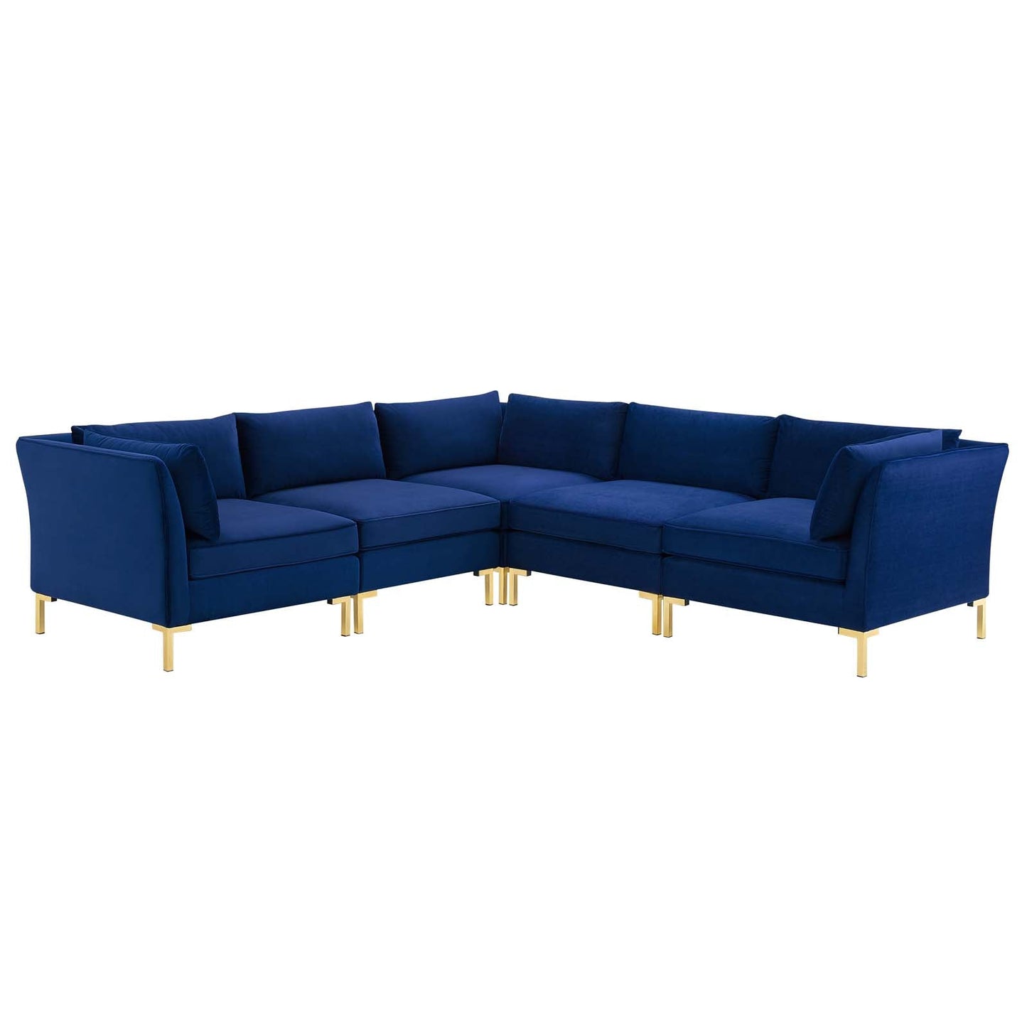 Ardent 5-Piece Performance Velvet Sectional Sofa Navy EEI-4275-NAV