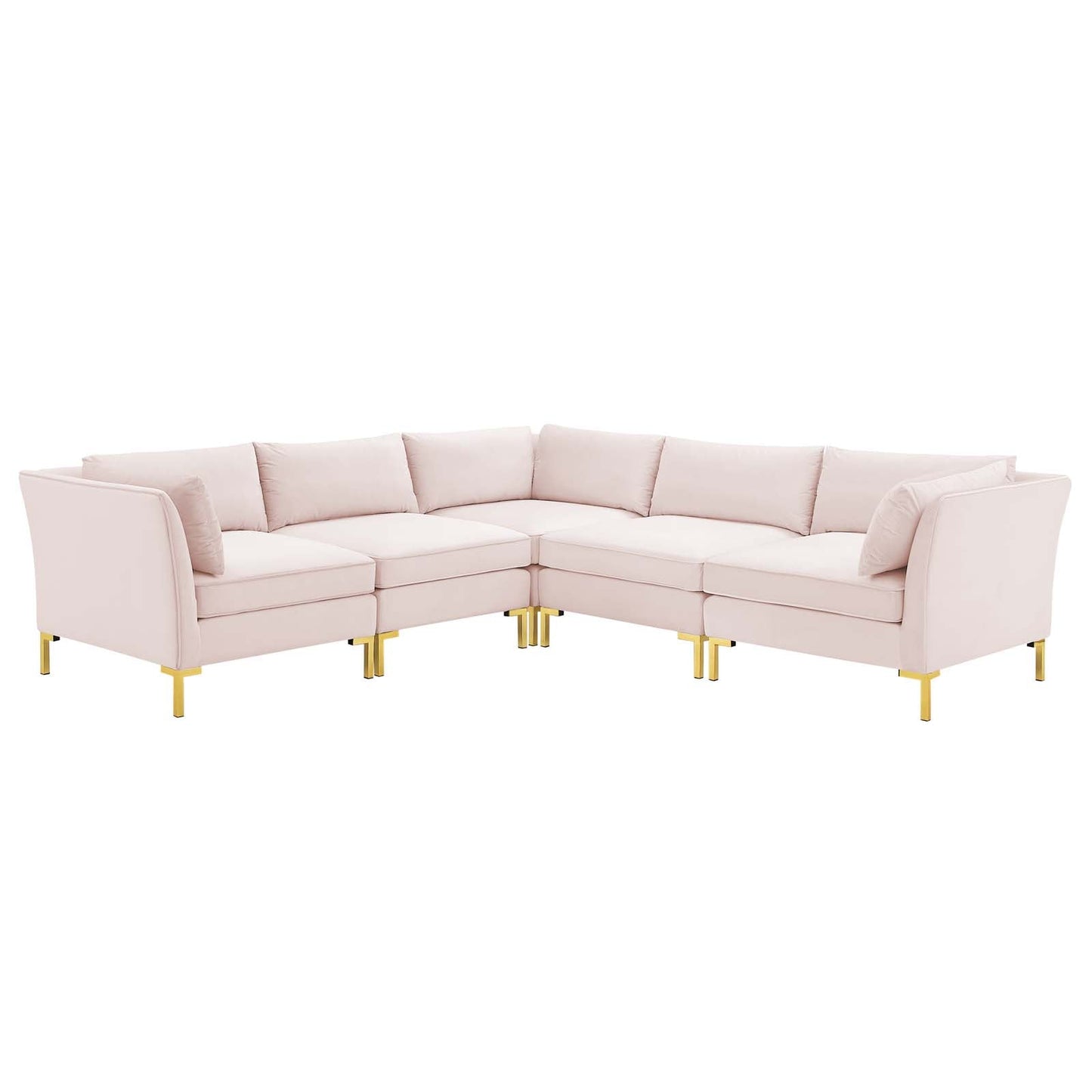Ardent 5-Piece Performance Velvet Sectional Sofa Pink EEI-4275-PNK