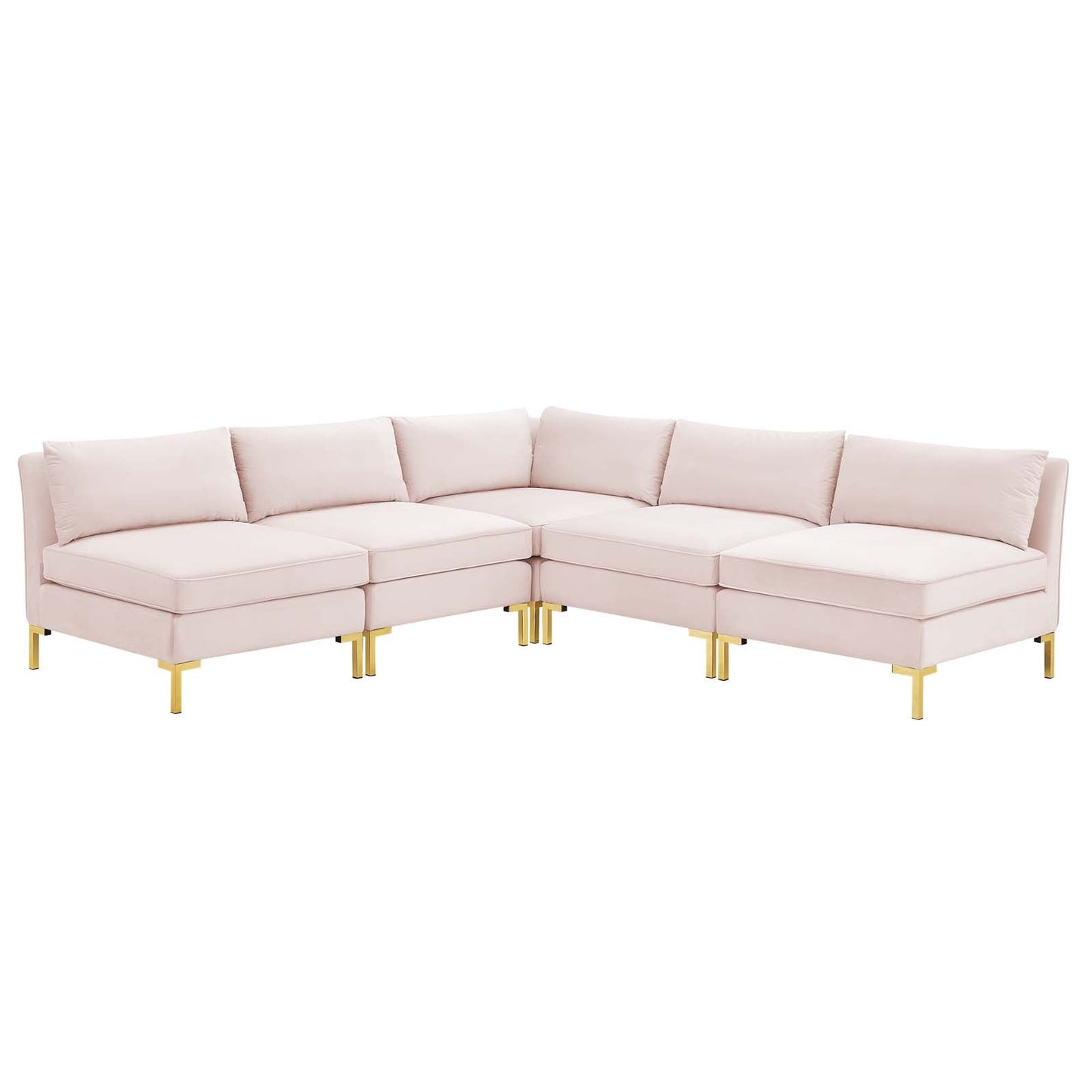 Ardent 5-Piece Performance Velvet Sectional Sofa Pink EEI-4276-PNK