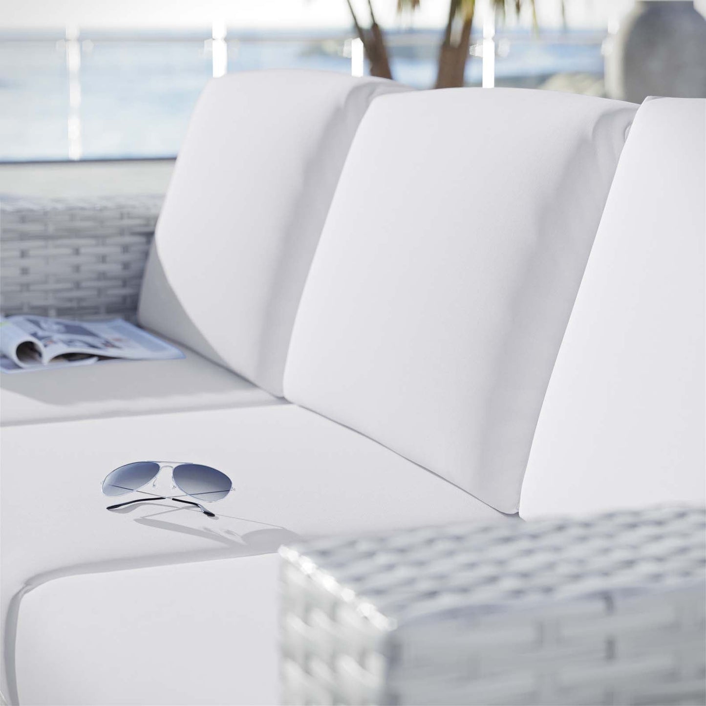 Convene Outdoor Patio Sofa Light Gray EEI-4305-LGR