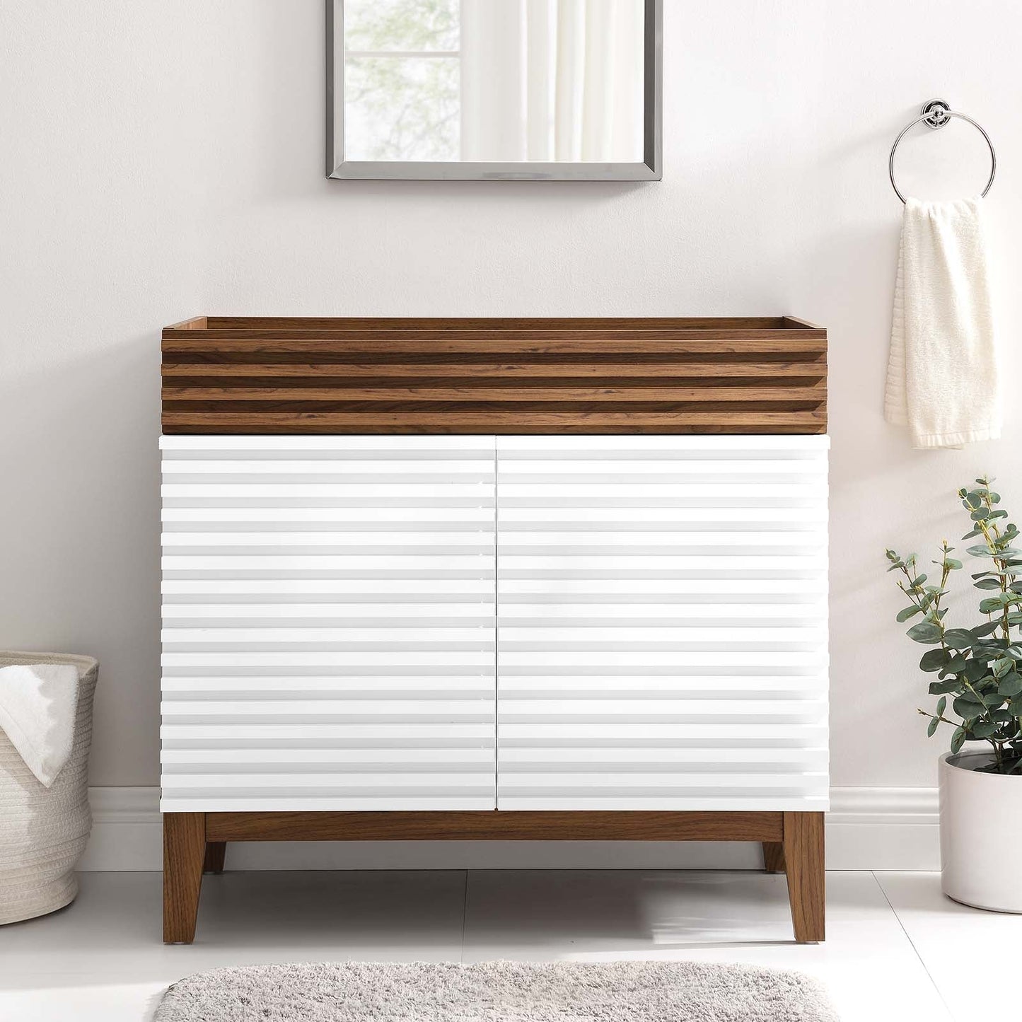 Render 36" Bathroom Vanity Cabinet White Walnut EEI-4340-WHI-WAL