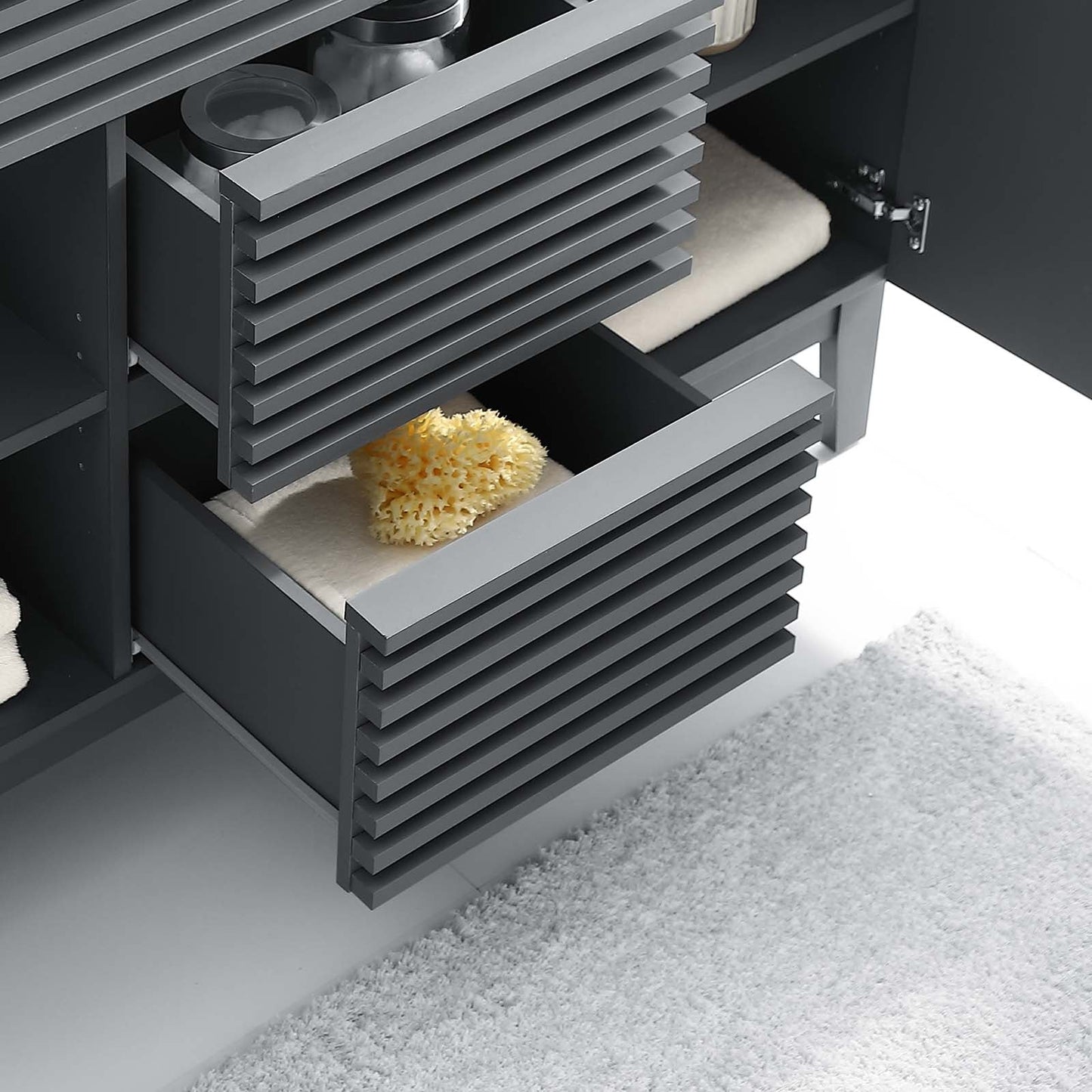 Render 48" Double Sink Compatible (Not Included) Bathroom Vanity Cabinet Gray EEI-4342-GRY